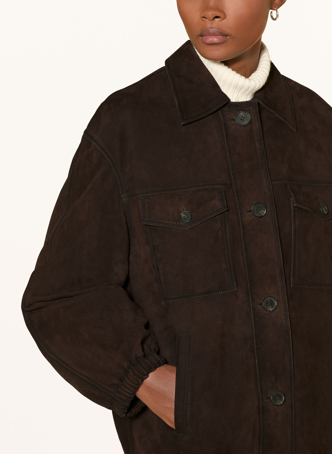 RIANI Lederjacke: DUNKELBRAUN