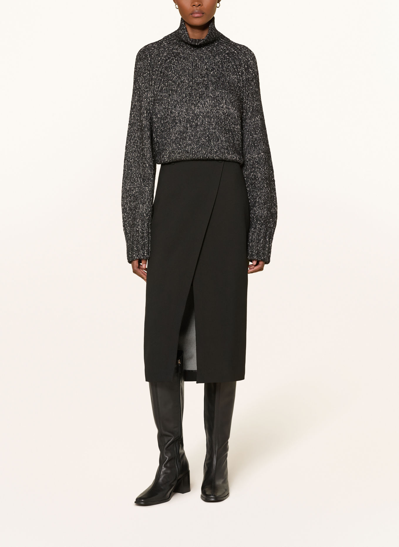 RIANI Rollkragenpullover: SCHWARZ / GRAU / WEISS
