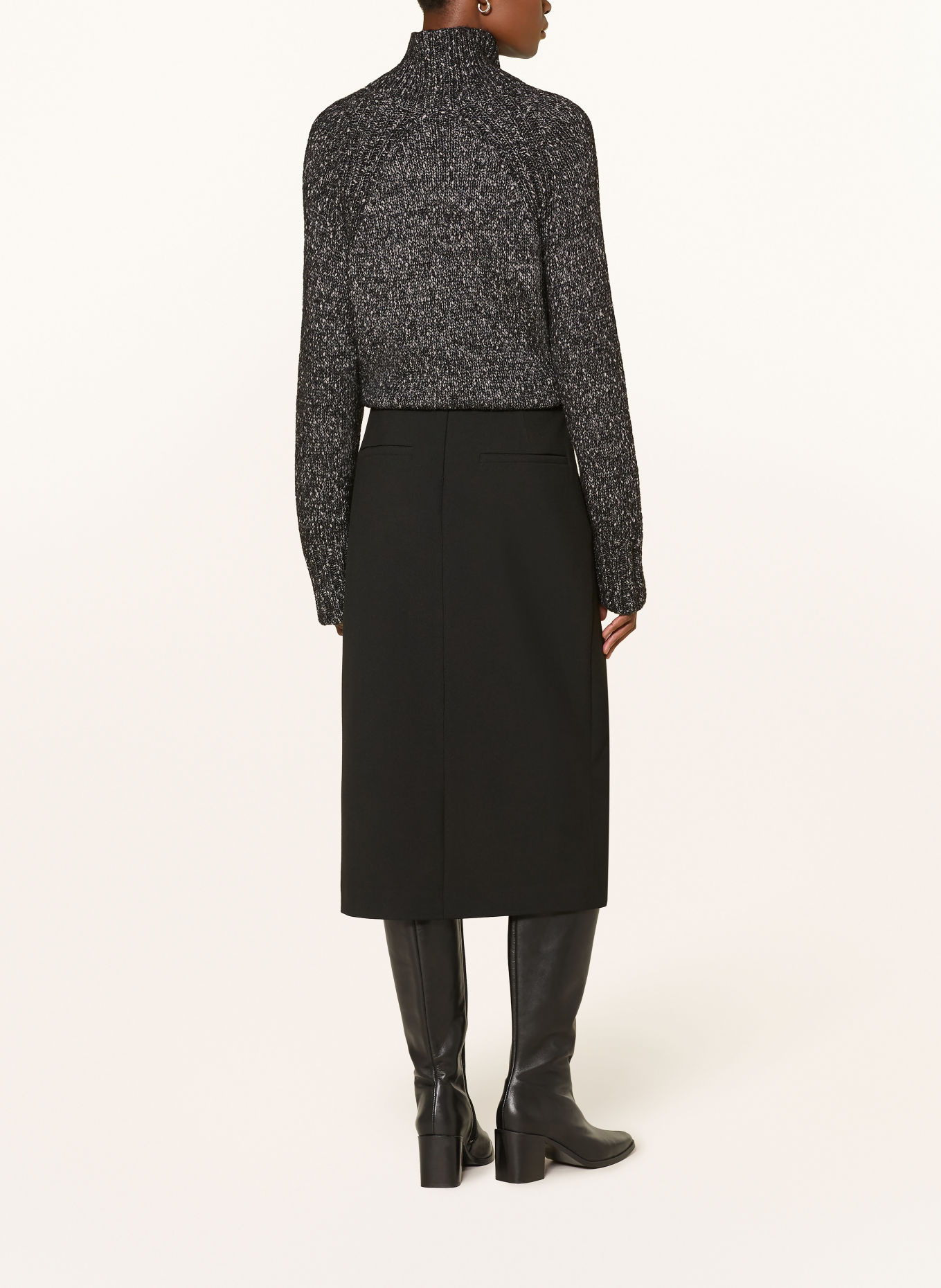 RIANI Rollkragenpullover: SCHWARZ / GRAU / WEISS