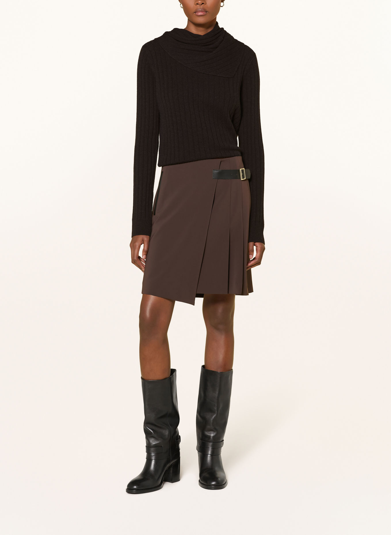 RIANI Pullover mit Merinowolle und Cashmere: DUNKELBRAUN