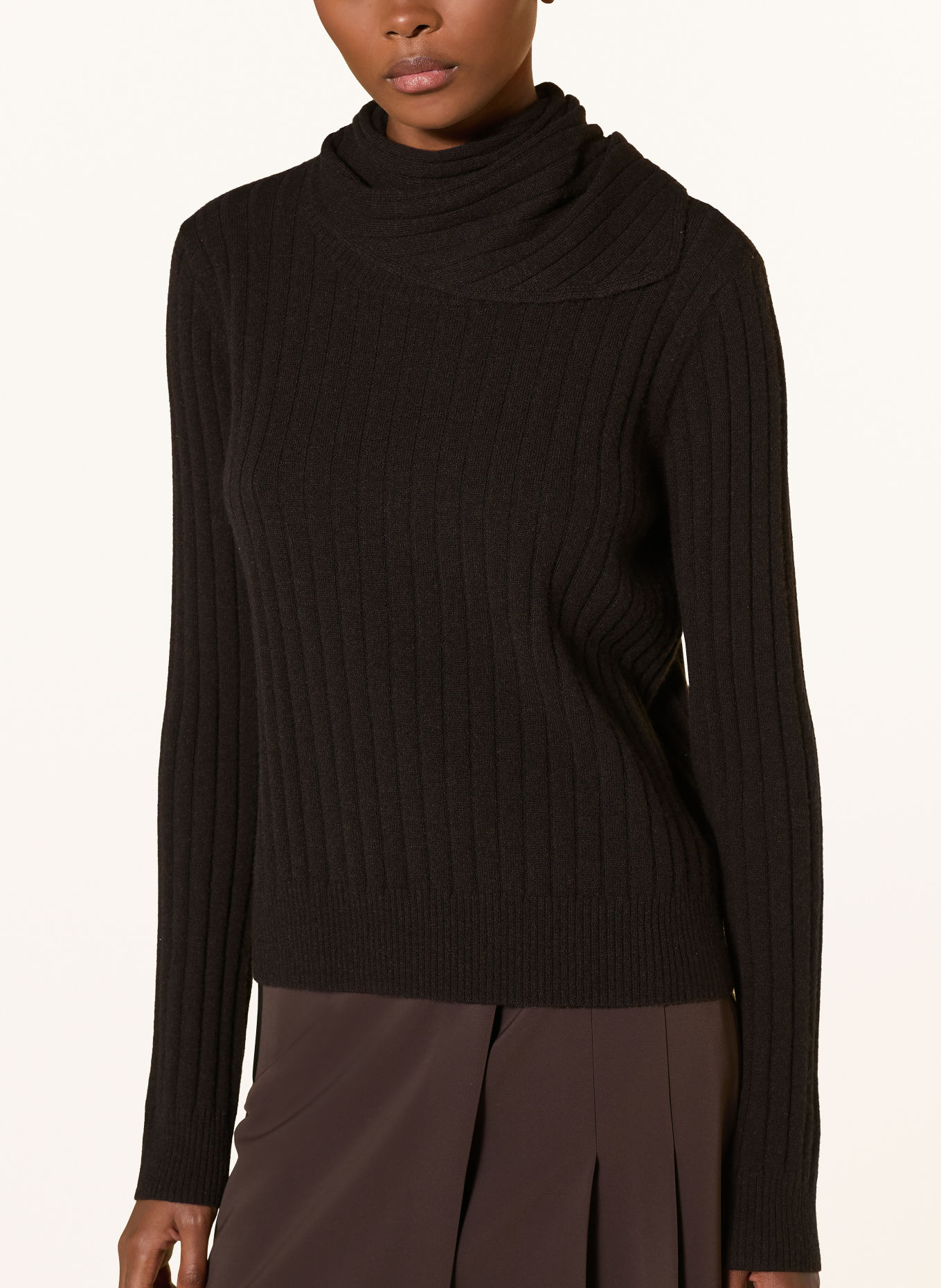 RIANI Pullover mit Merinowolle und Cashmere: DUNKELBRAUN