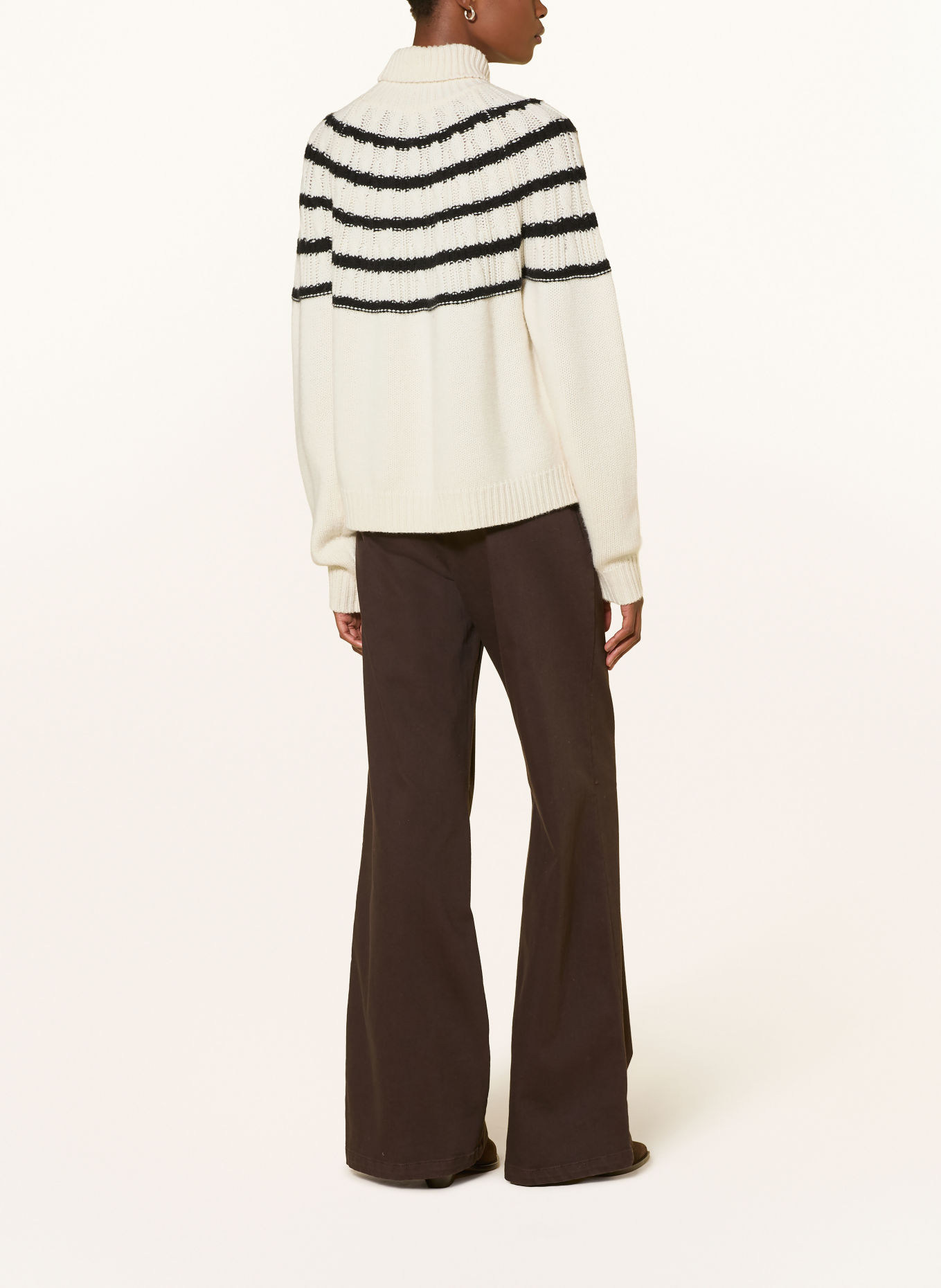 RIANI Rollkragenpullover mit Merinowolle und Cashmere: CREME / SCHWARZ