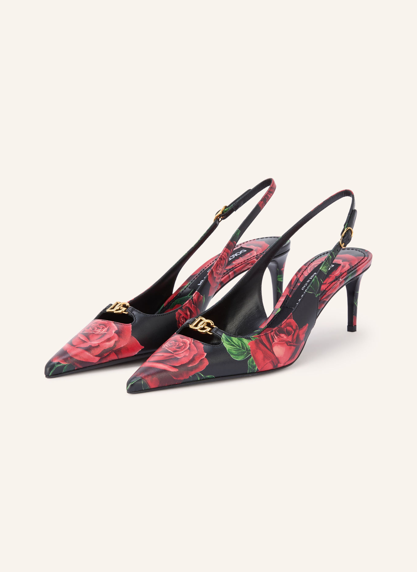 DOLCE & GABBANA Slingback pumps: RED / GOLD / BLACK