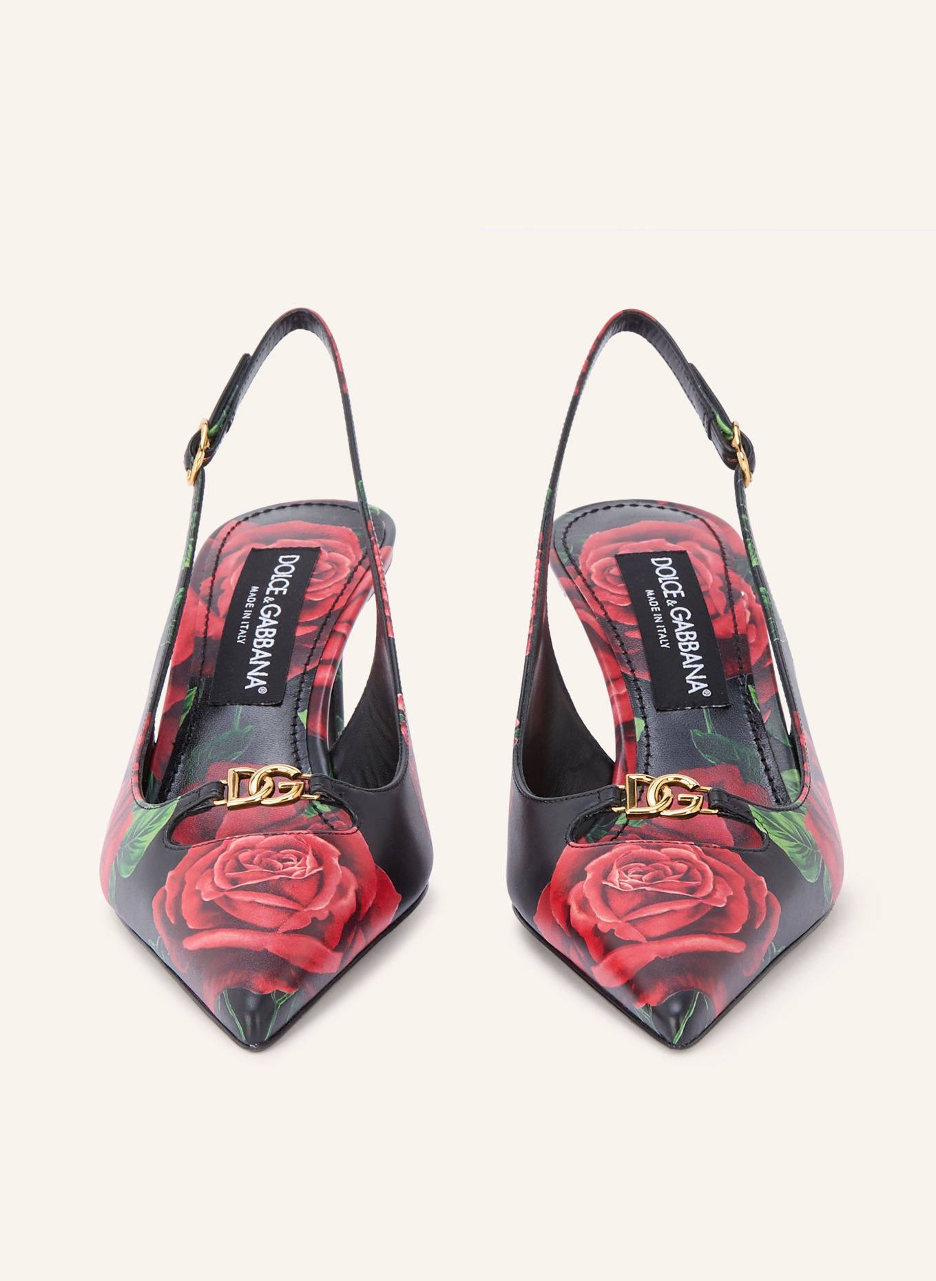 DOLCE & GABBANA Slingback pumps: RED / GOLD / BLACK