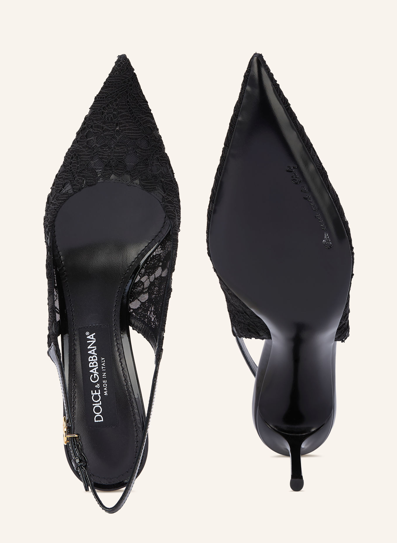 DOLCE & GABBANA Slingback pumps: BLACK