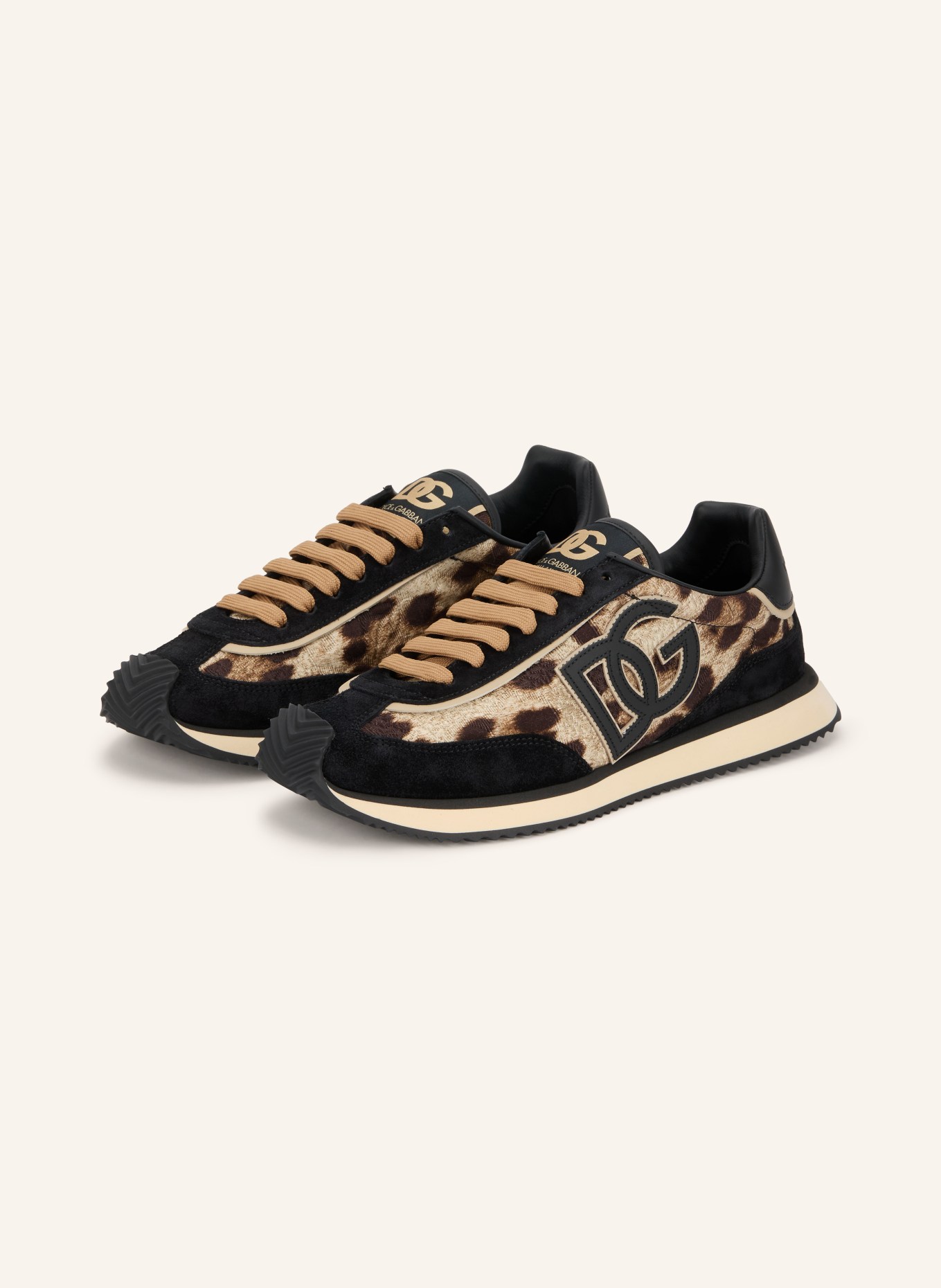 DOLCE & GABBANA Sneaker DG CUSHION: SCHWARZ / BRAUN / BEIGE