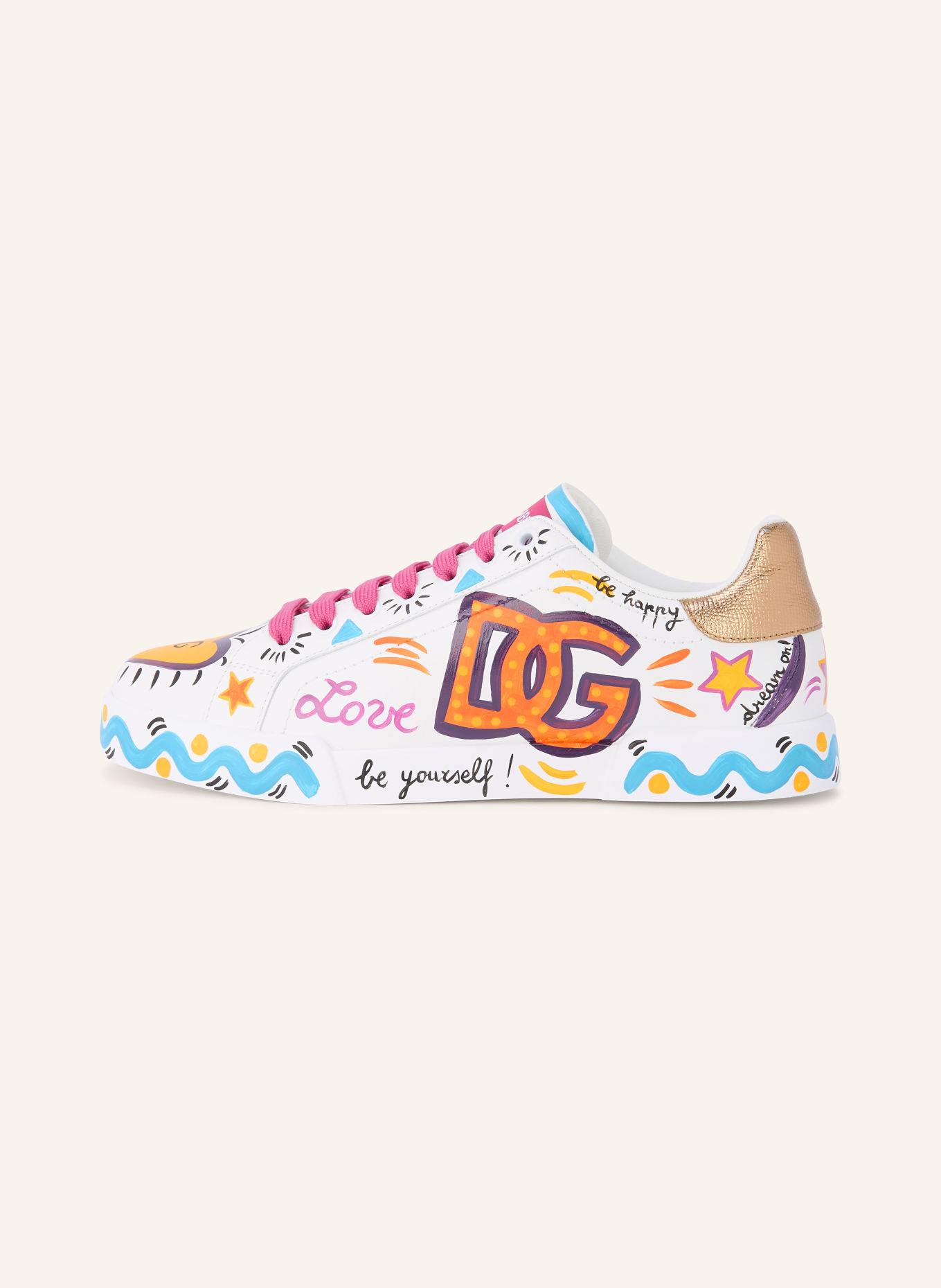 DOLCE & GABBANA Sneakersy: BIAŁY / ŻÓŁTY / JASNONIEBIESKI
