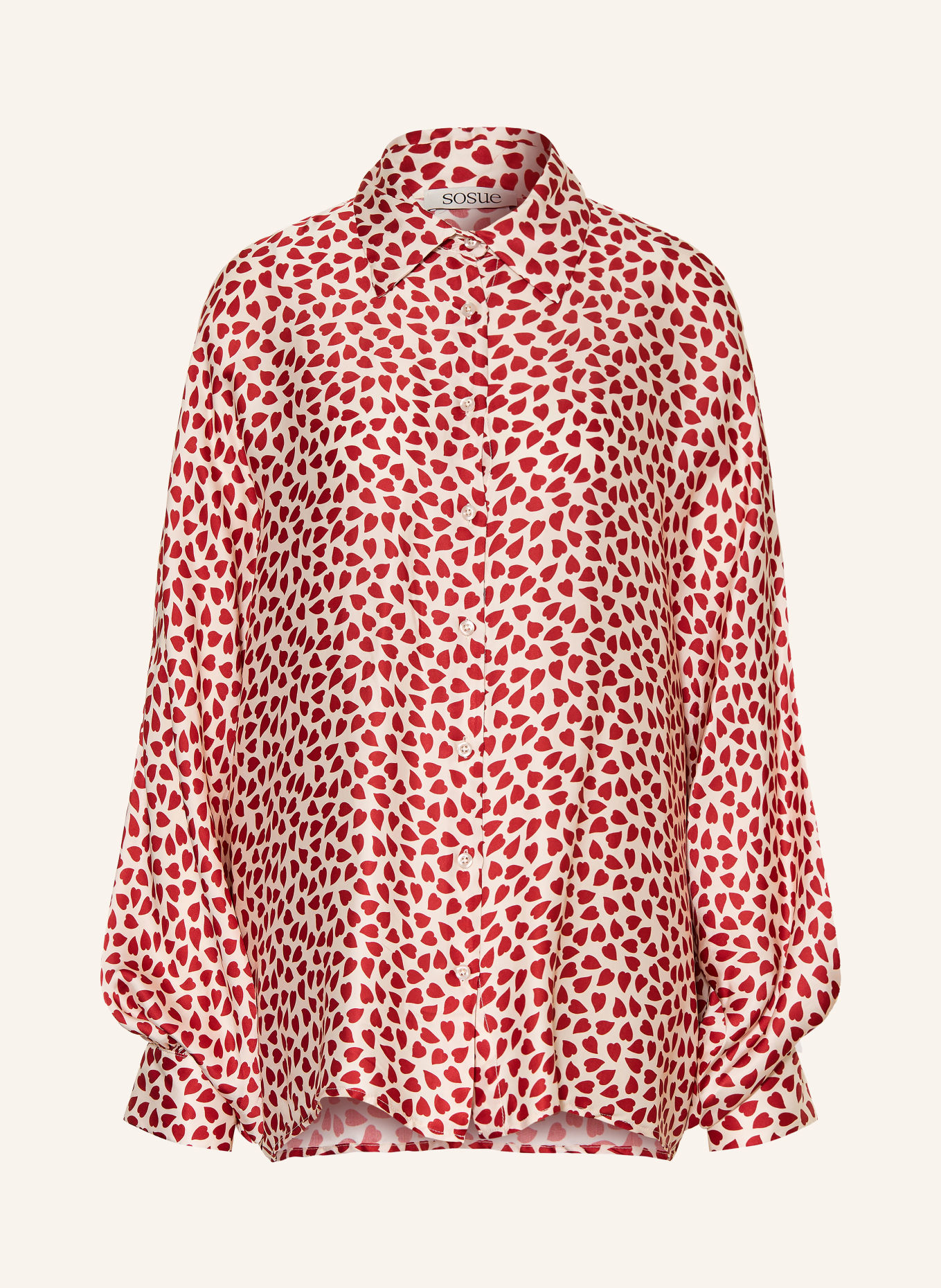SoSUE Hemdbluse ANTONIA: DUNKELROT / WEISS