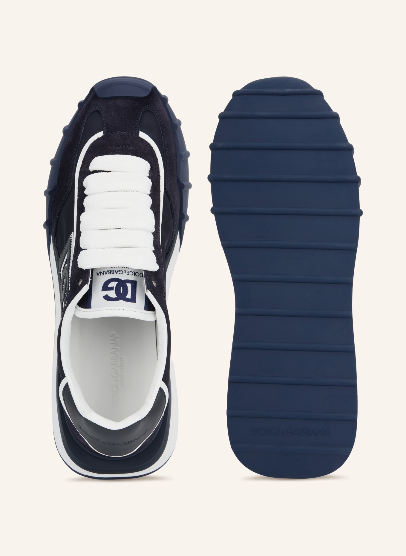 DOLCE & GABBANA Sneaker: DUNKELBLAU / WEISS