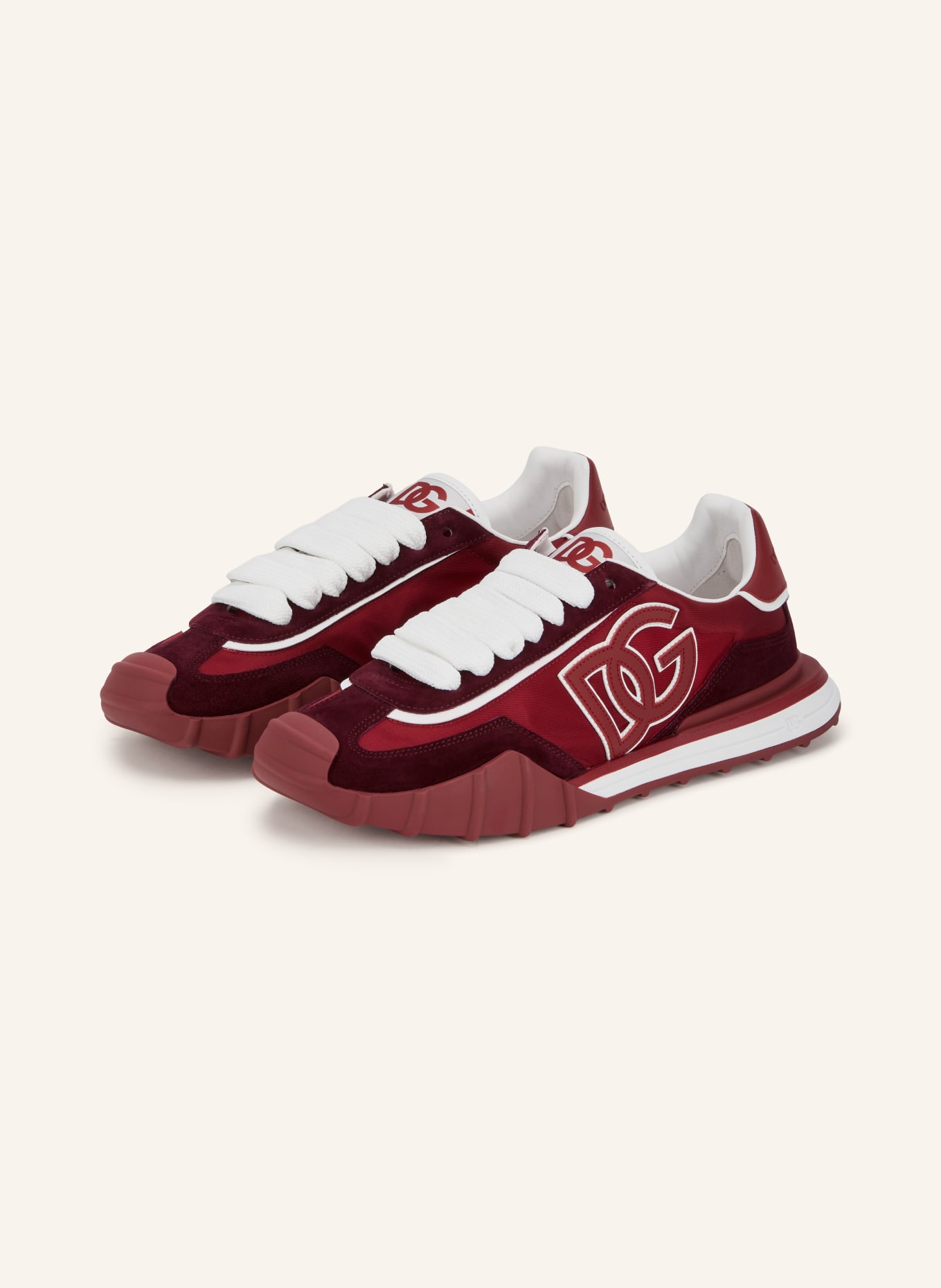 DOLCE & GABBANA Sneaker: DUNKELROT / WEISS