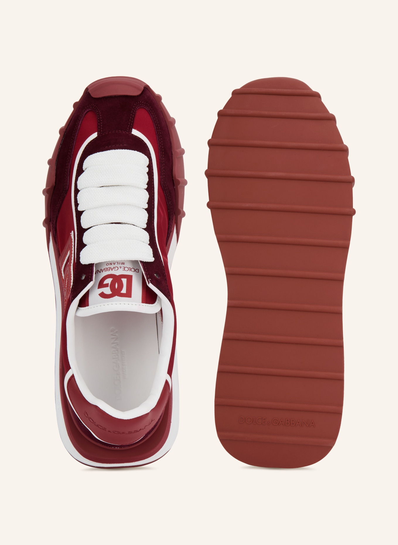 DOLCE & GABBANA Sneaker: DUNKELROT / WEISS