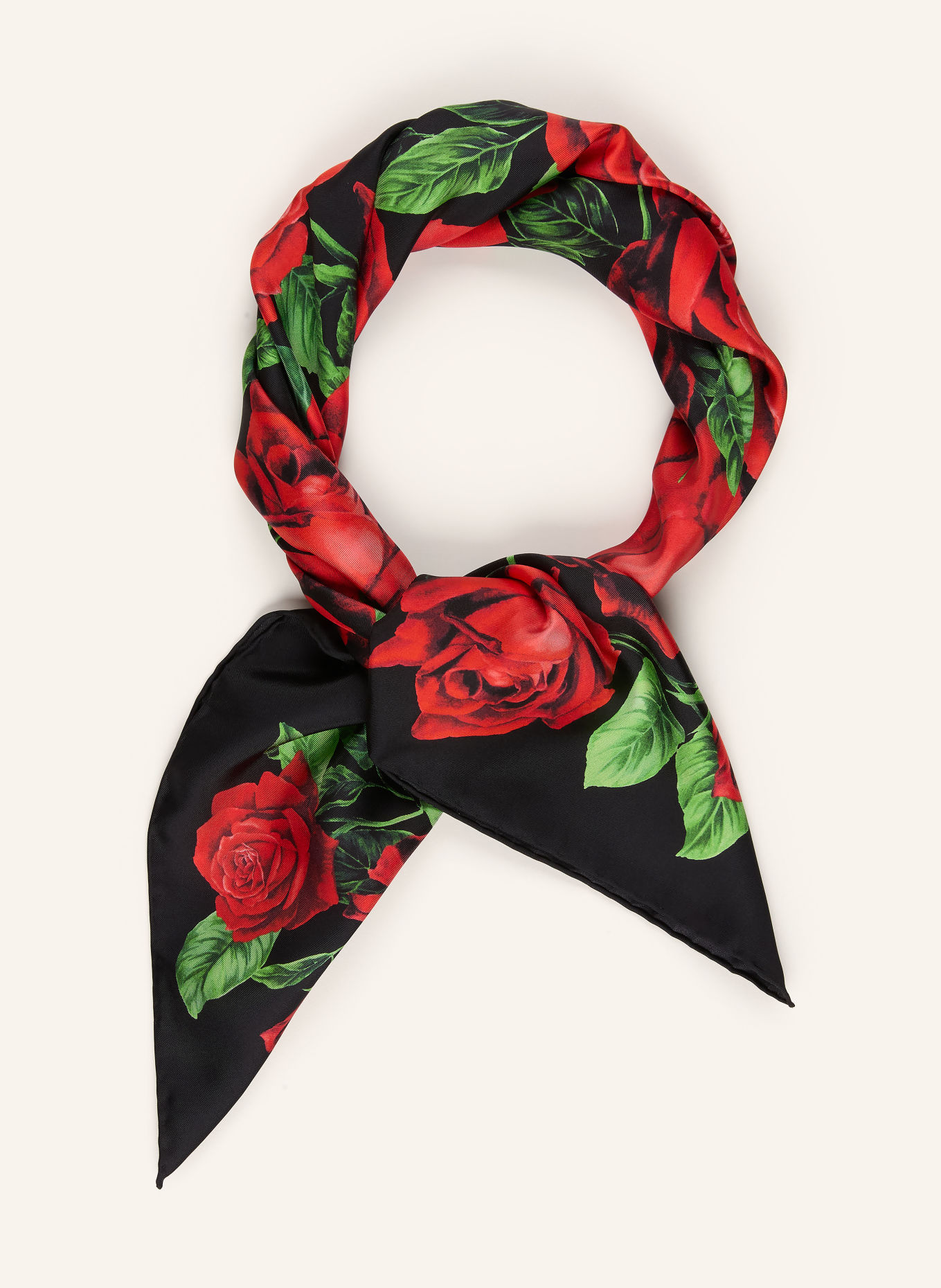 DOLCE & GABBANA Seidentuch: SCHWARZ / ROT / GRÜN