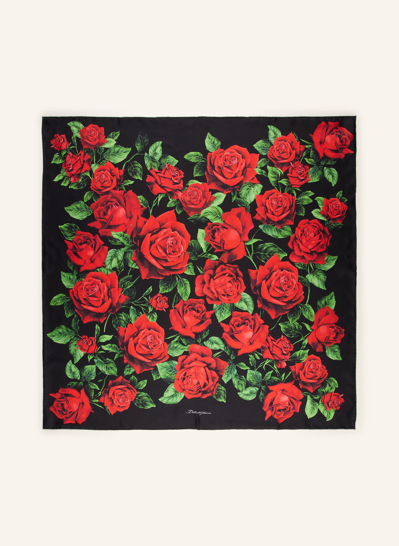 DOLCE & GABBANA Seidentuch: SCHWARZ / ROT / GRÜN