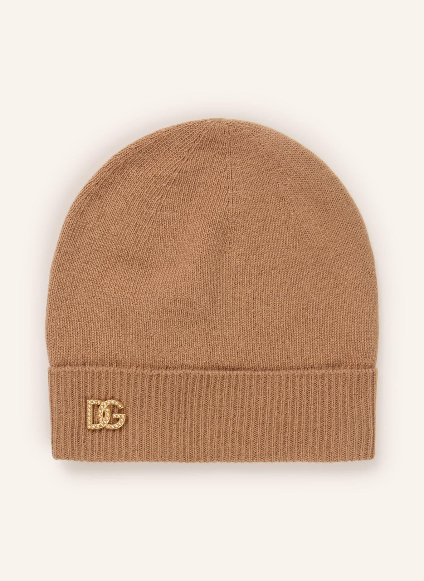 DOLCE & GABBANA Mütze mit Schmuckperlen: CAMEL