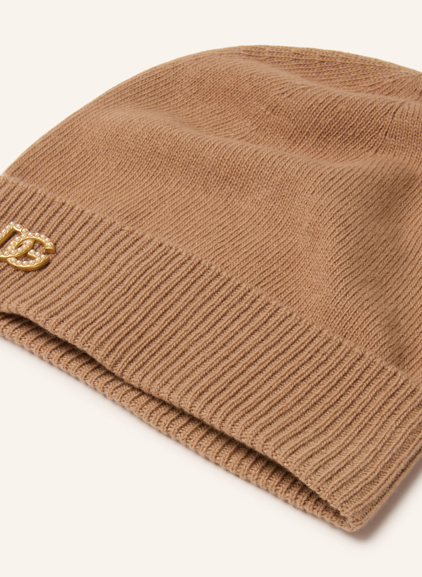 DOLCE & GABBANA Mütze mit Schmuckperlen: CAMEL