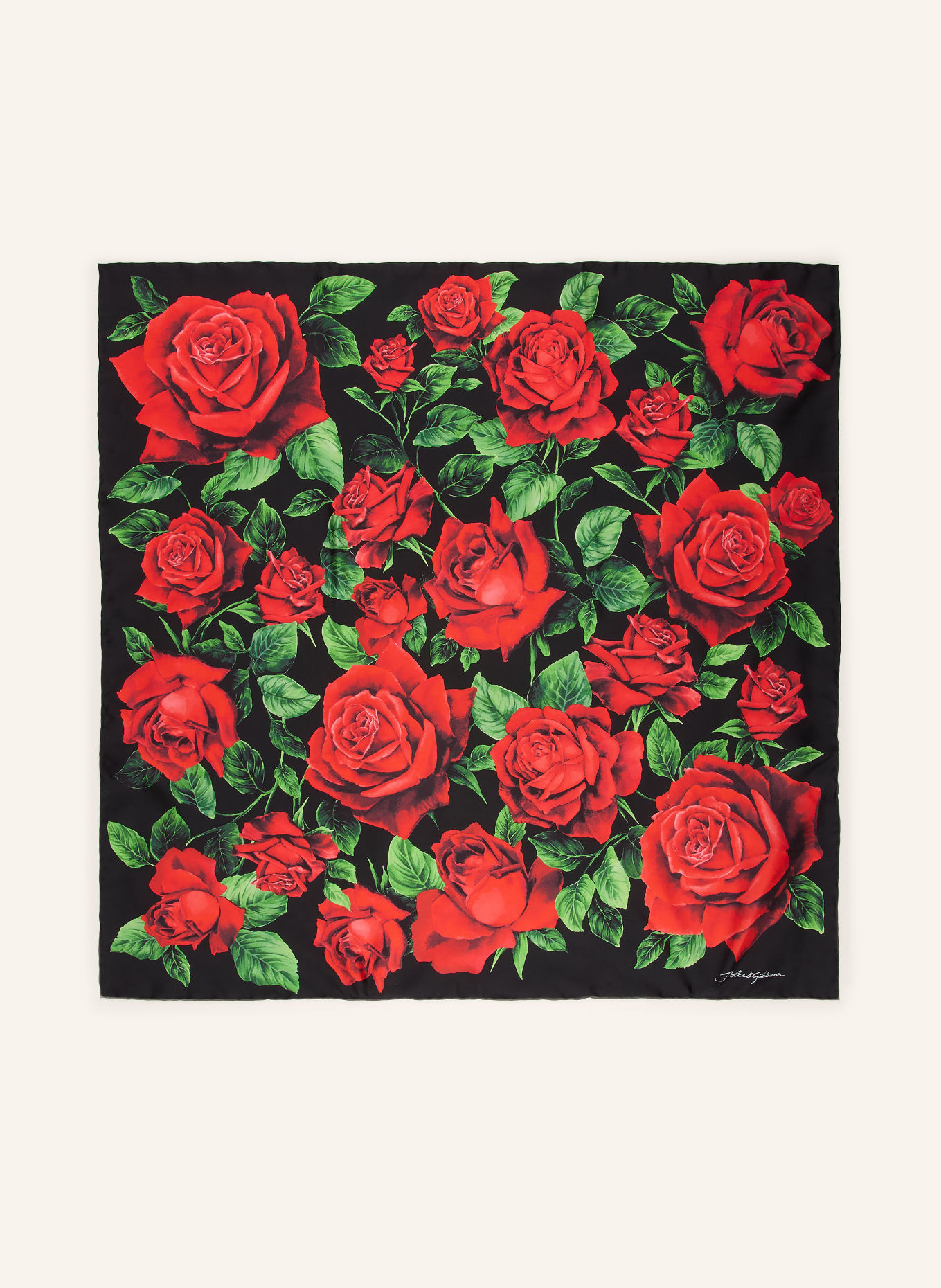 DOLCE & GABBANA Seidentuch: SCHWARZ / ROT / GRÜN