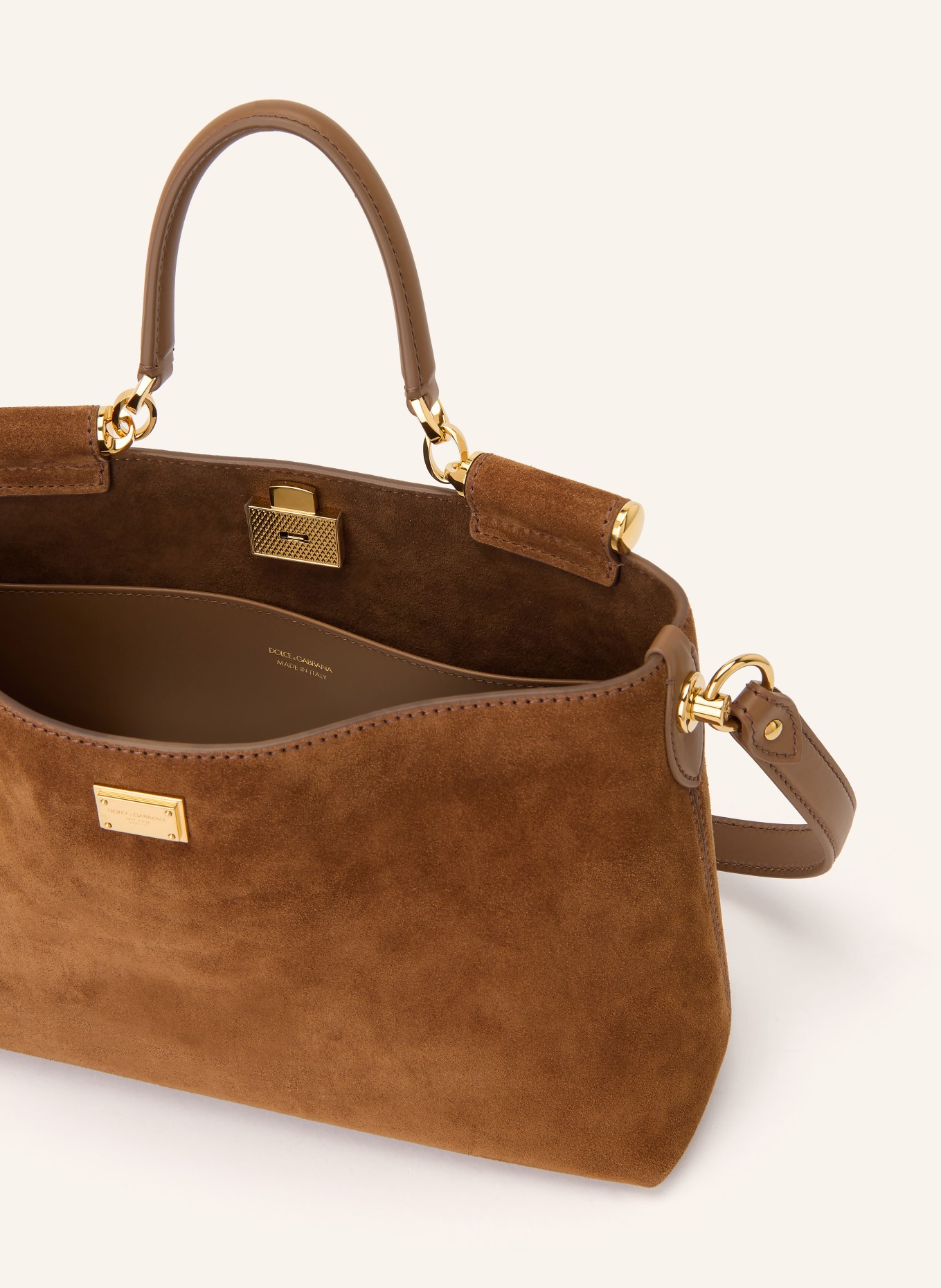 DOLCE & GABBANA Handtasche VITTORIA: BRAUN / GOLD