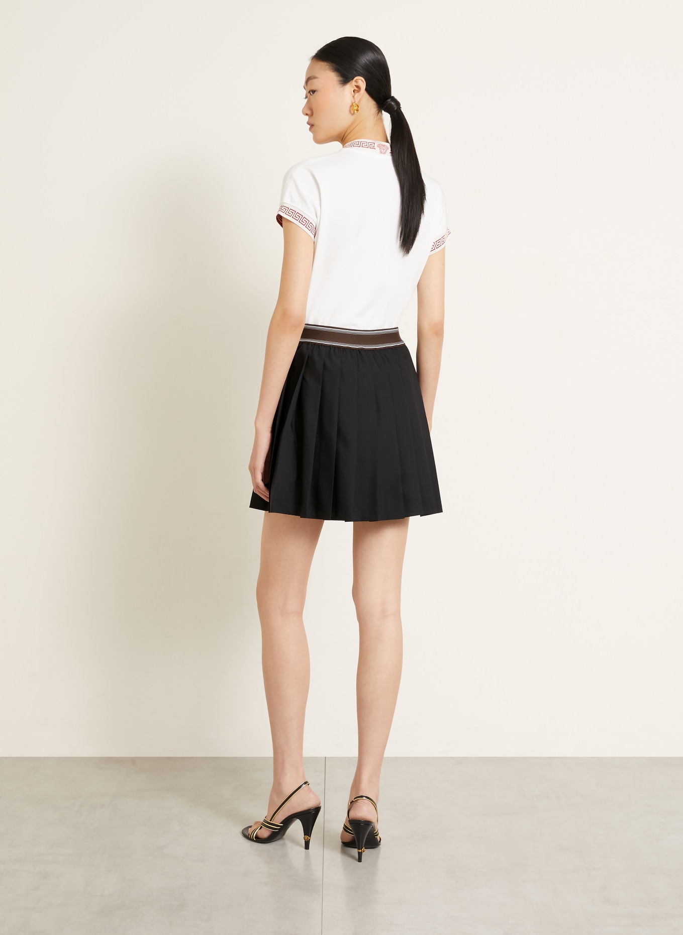 VERSACE Faltenrock: SCHWARZ / BRAUN / WEISS