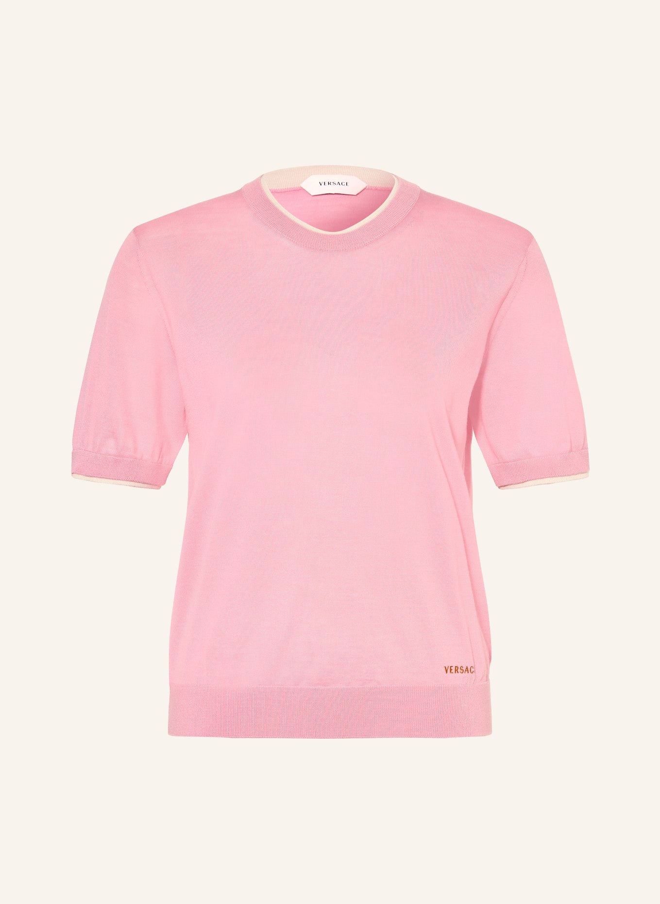 VERSACE Haut en maille: ROSE / CRÈME
