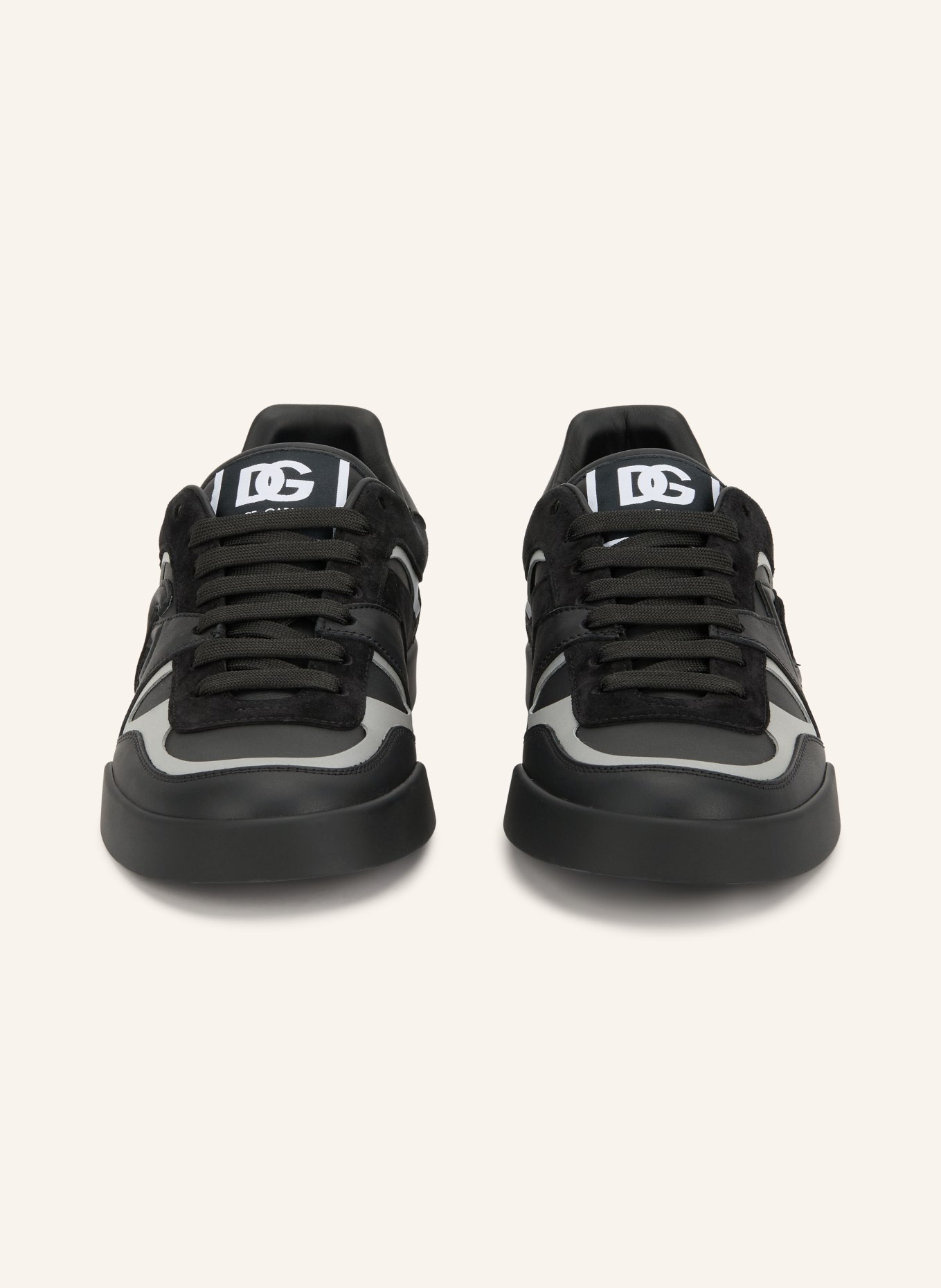 DOLCE & GABBANA Sneakers PORTOFINO: NOIR / ARGENT