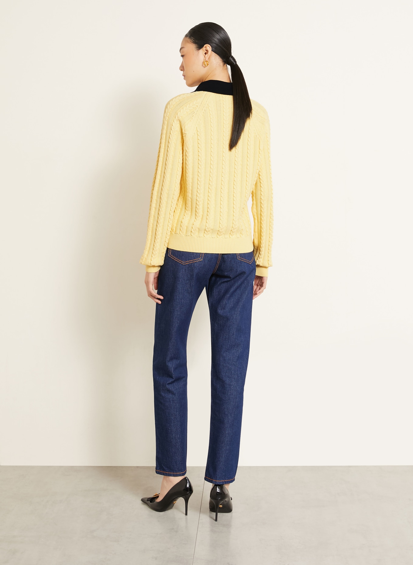 VERSACE Pulovere: GALBEN DESCHIS / ALBASTRU ÎNCHIS
