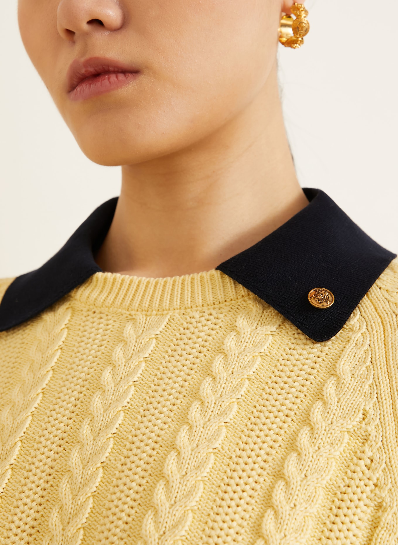 VERSACE Pulovere: GALBEN DESCHIS / ALBASTRU ÎNCHIS