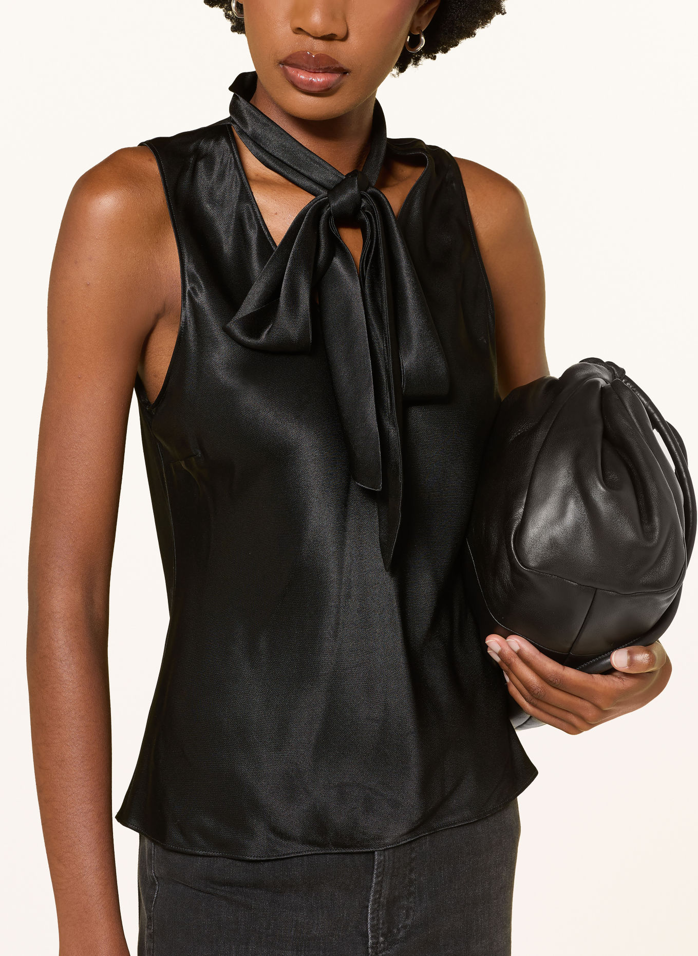 Rails Satintop POPPY mit Schluppe: SCHWARZ