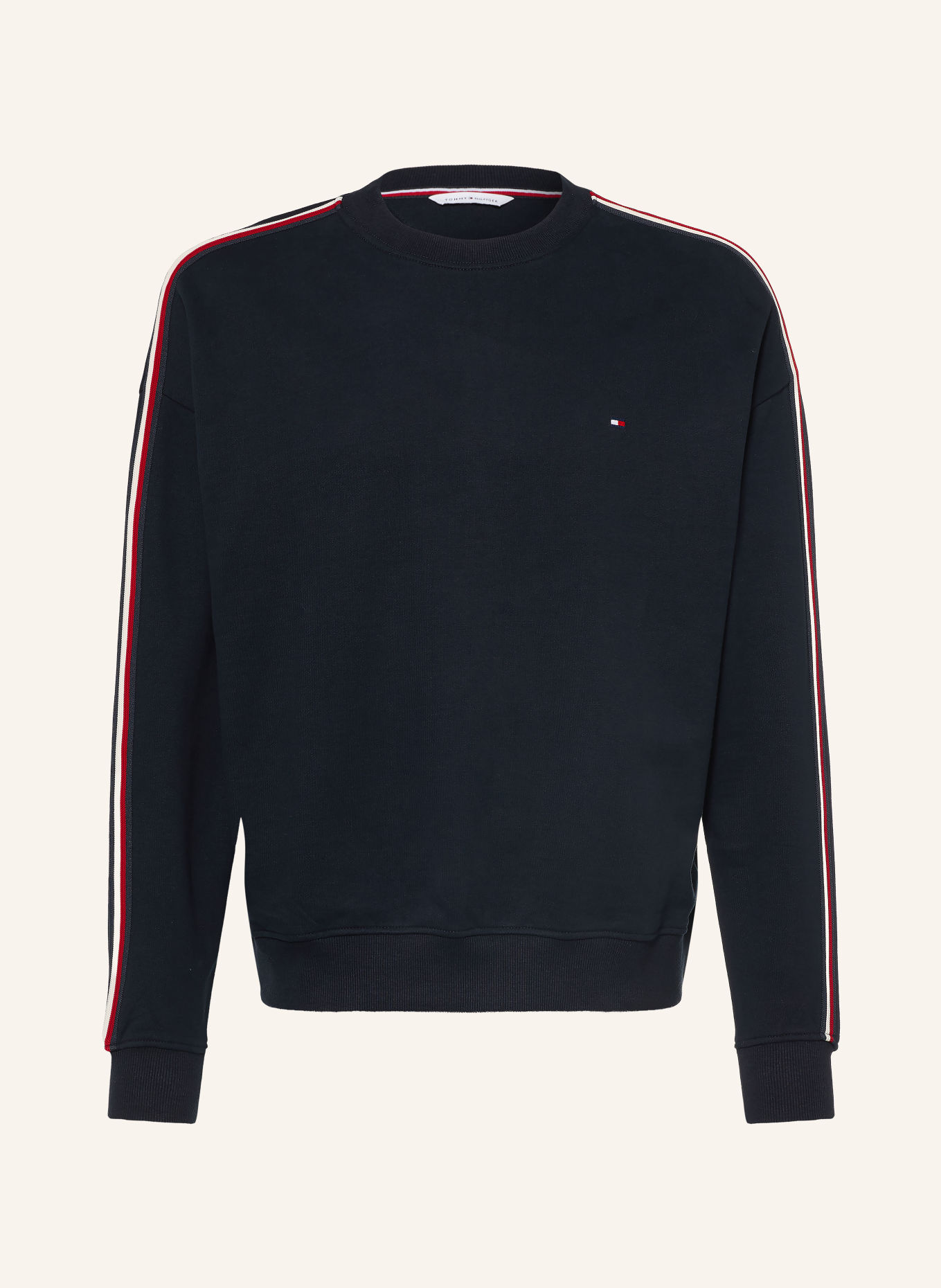 TOMMY HILFIGER Loungetröja: MÖRKBLÅ / RÖD / VIT