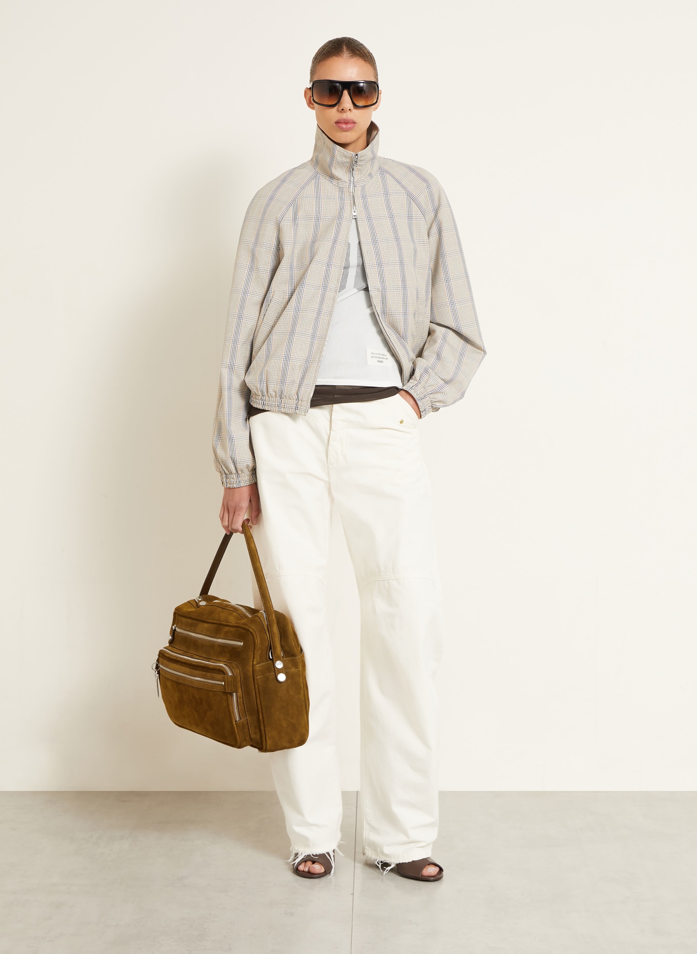 Acne Studios Crossbody bag: COGNAC / SILVER