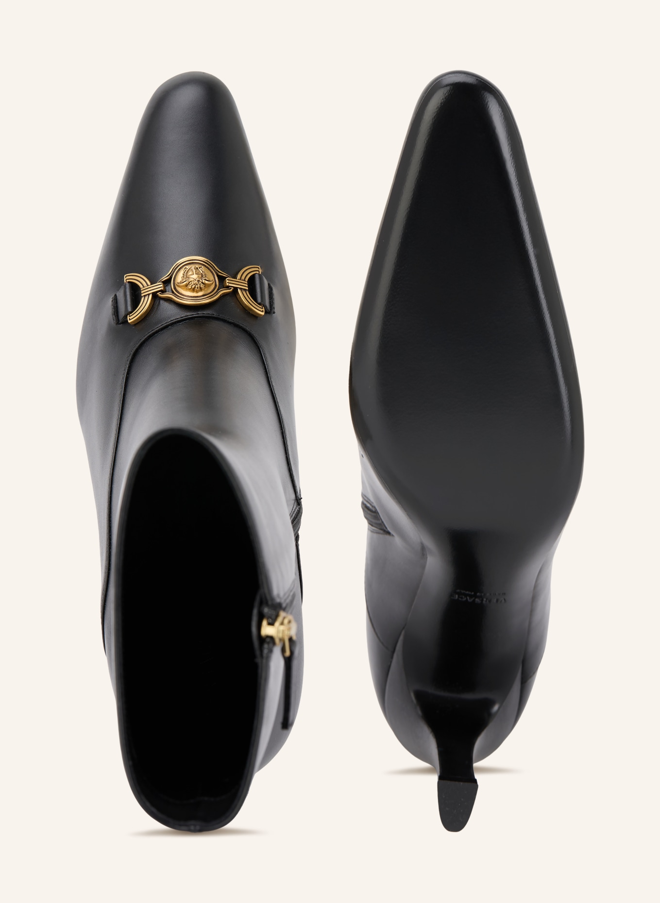 VERSACE Botki MARISA: CZARNY / ZŁOTY