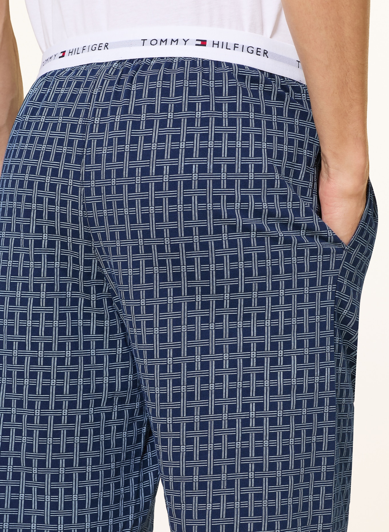 TOMMY HILFIGER Short pajama set: WHITE / DARK BLUE / BLACK