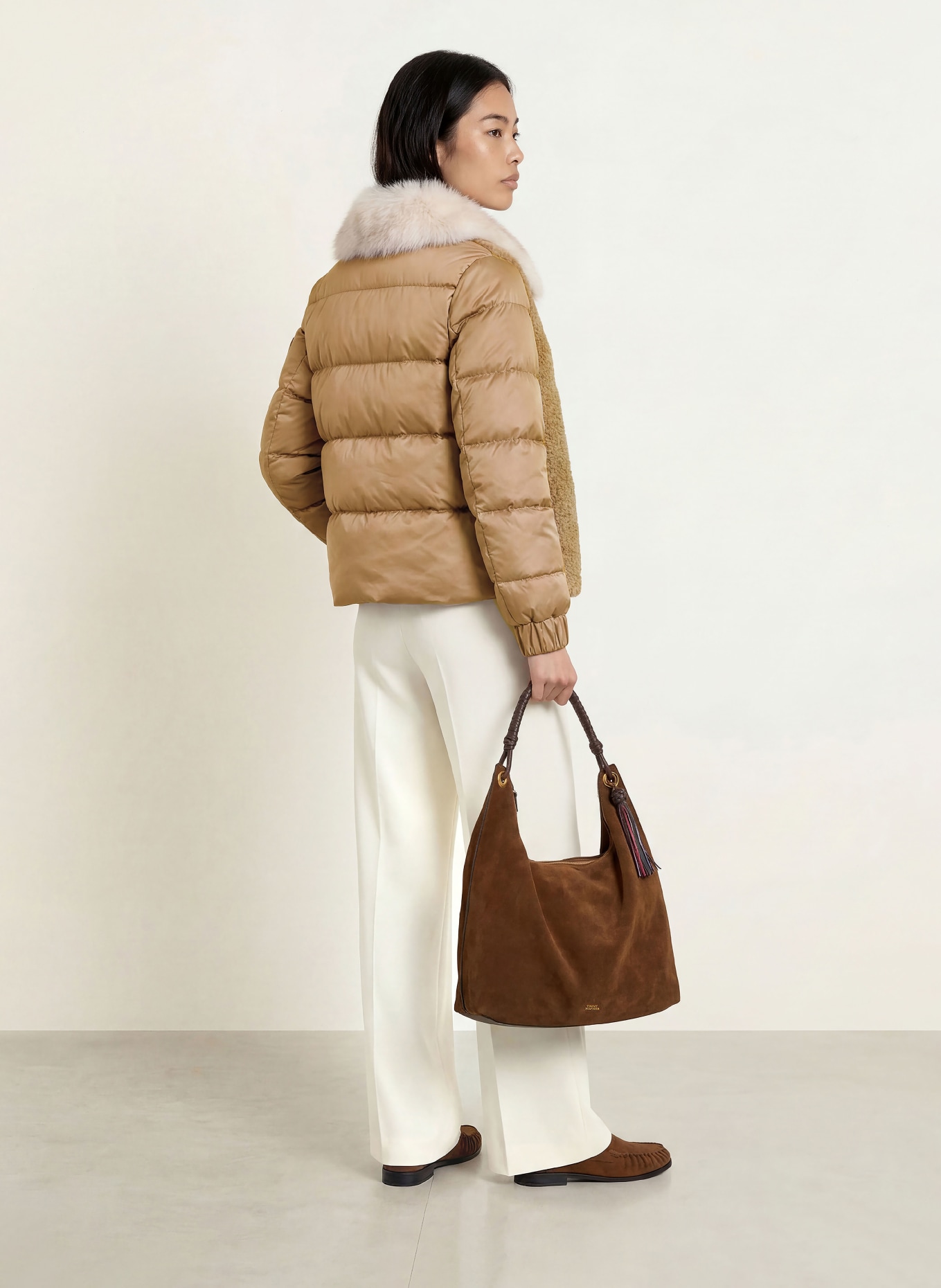 FRIEDA & FREDDIES Steppjacke ALAINA im Materialmix: TAUPE / HELLBRAUN
