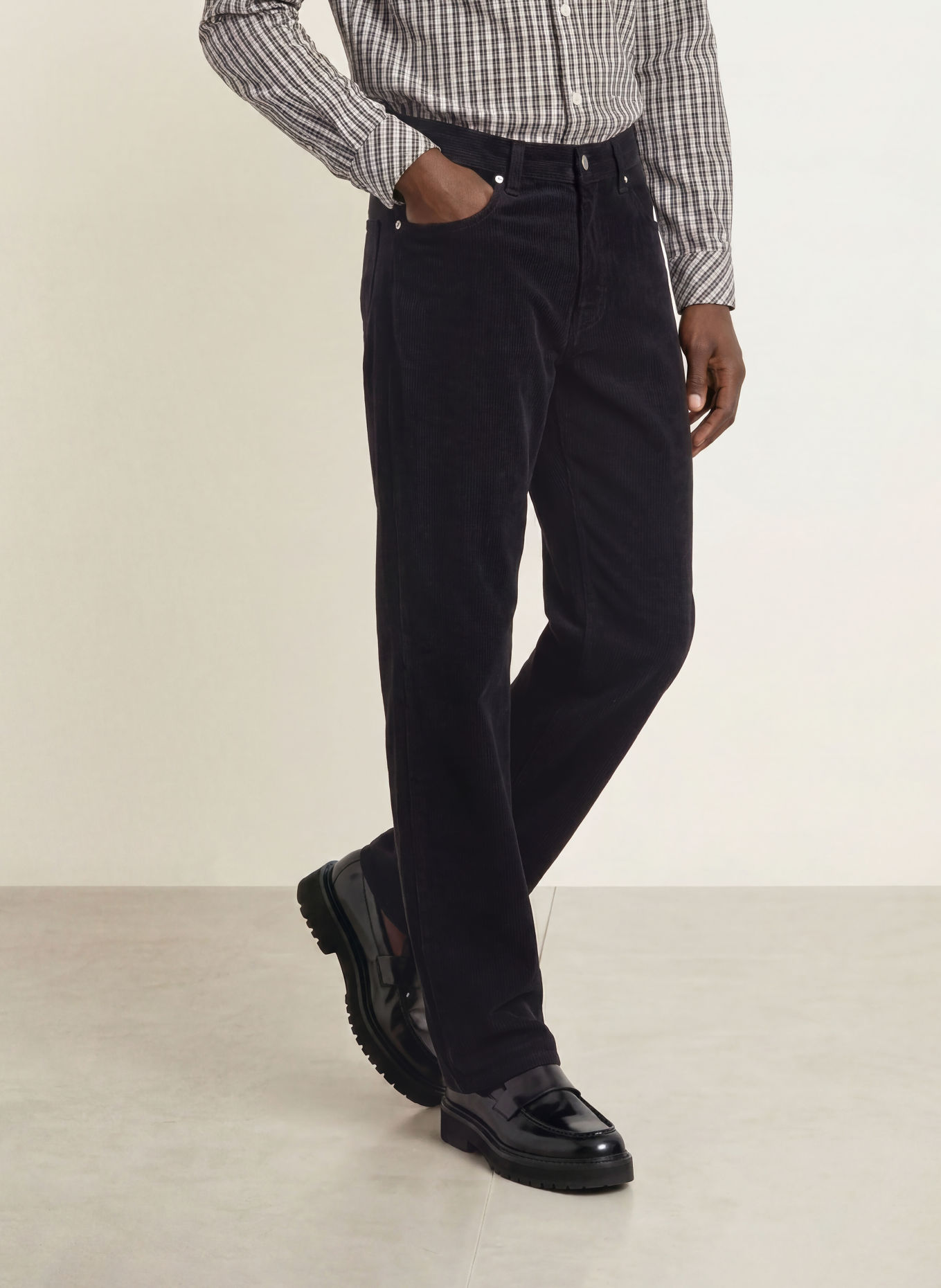 SAMSØE SAMSØE Pantalon en velours côtelé SAEDDIE, coupe régulière: CLR000021 BLACK