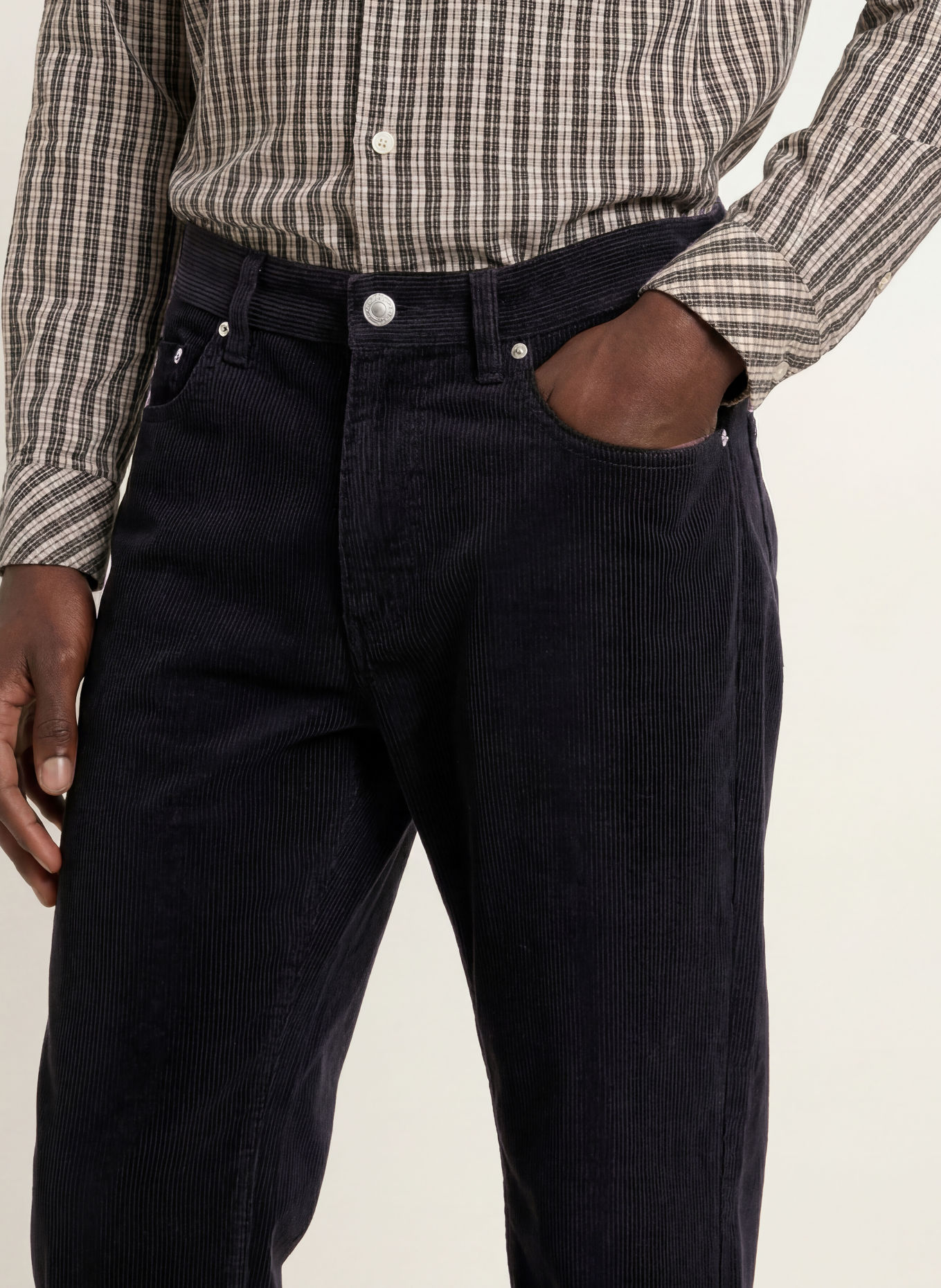 SAMSØE SAMSØE Pantalon en velours côtelé SAEDDIE, coupe régulière: CLR000021 BLACK