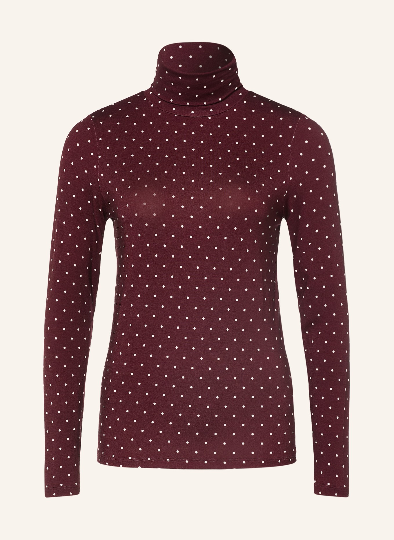MAJESTIC FILATURES Rollkragenshirt: DUNKELROT / WEISS