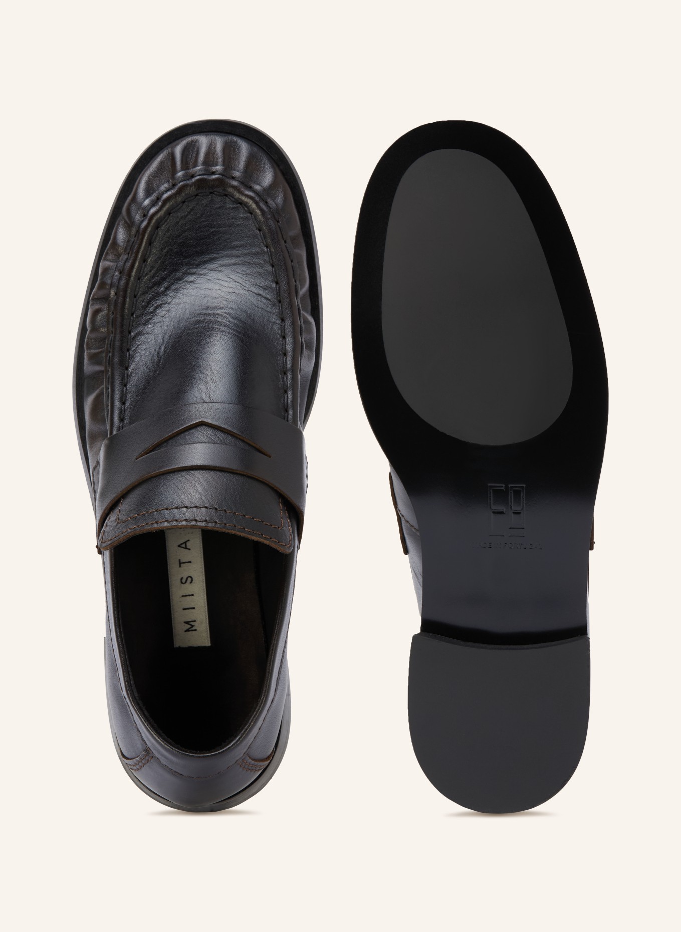 MIISTA Penny-Loafer ZITA: DUNKELBRAUN / SCHWARZ