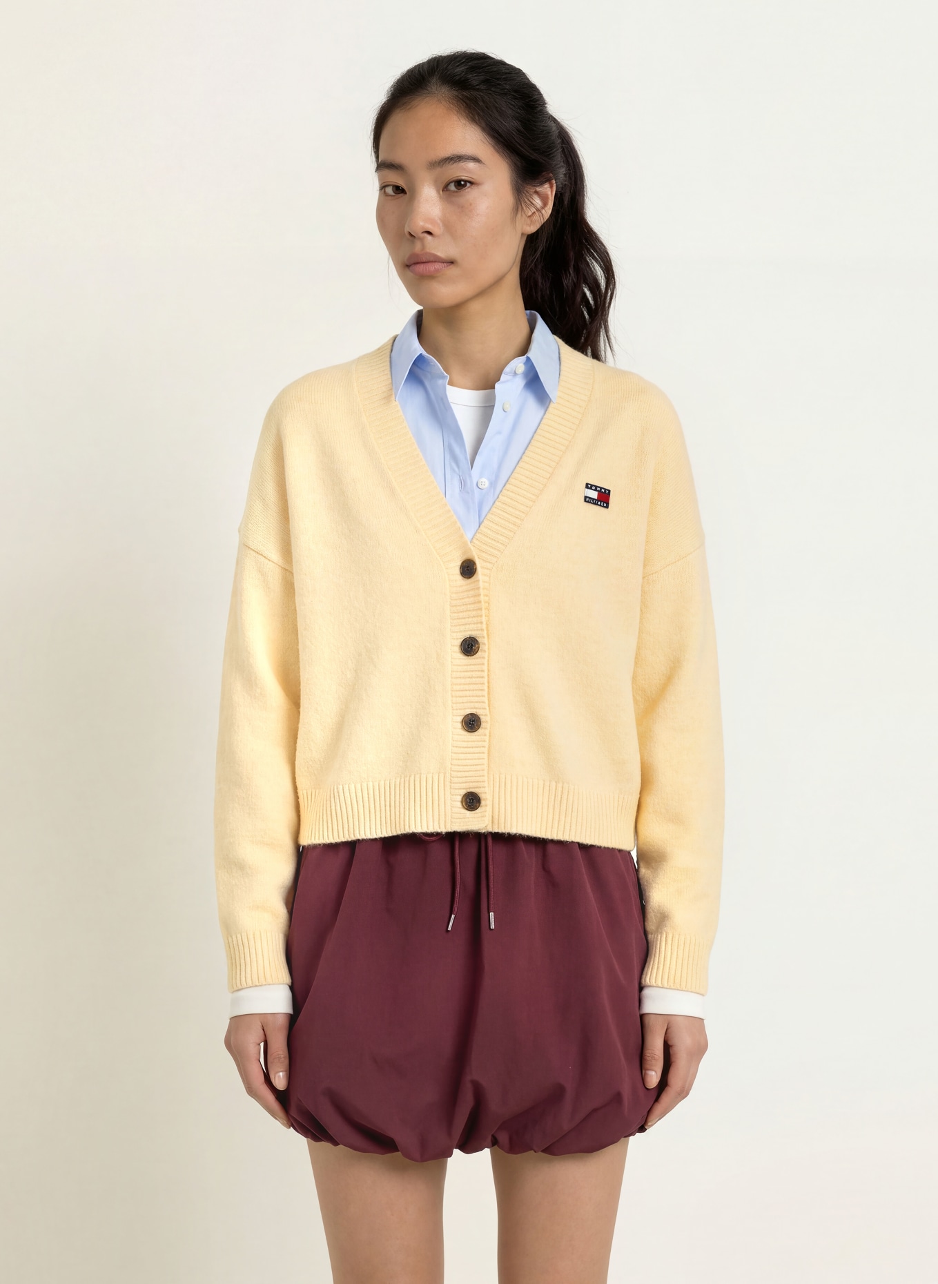 TOMMY JEANS Cardigan: LIGHT YELLOW
