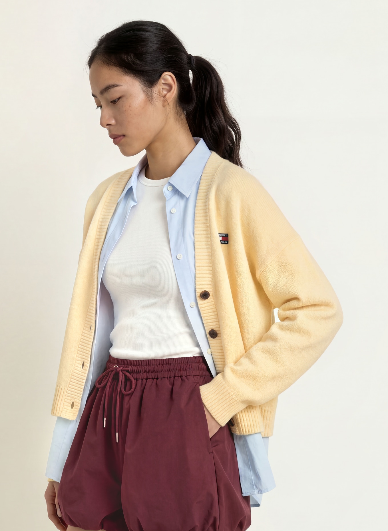 TOMMY JEANS Cardigan: LIGHT YELLOW