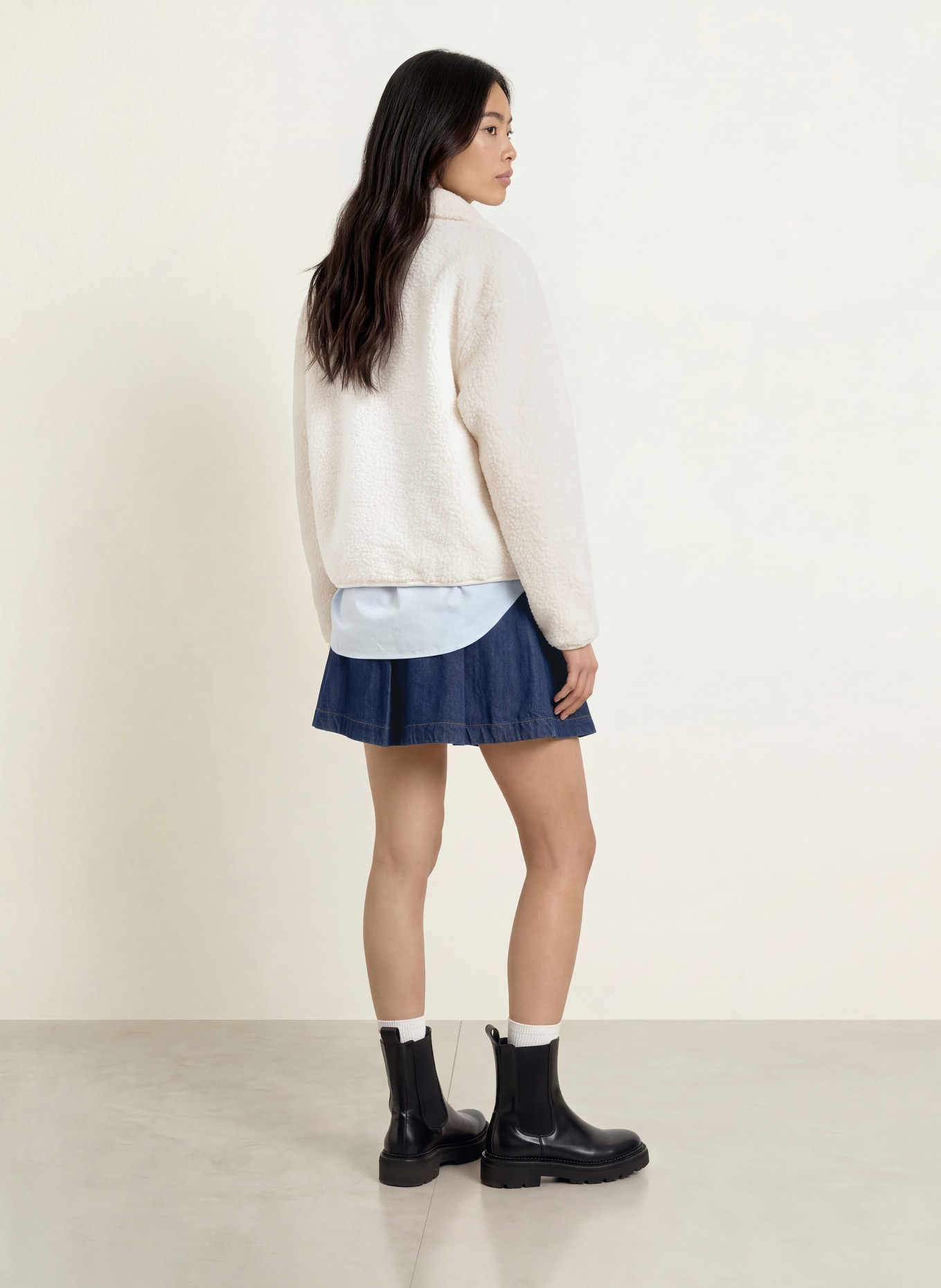 TOMMY JEANS Plush Jacket: ECRU