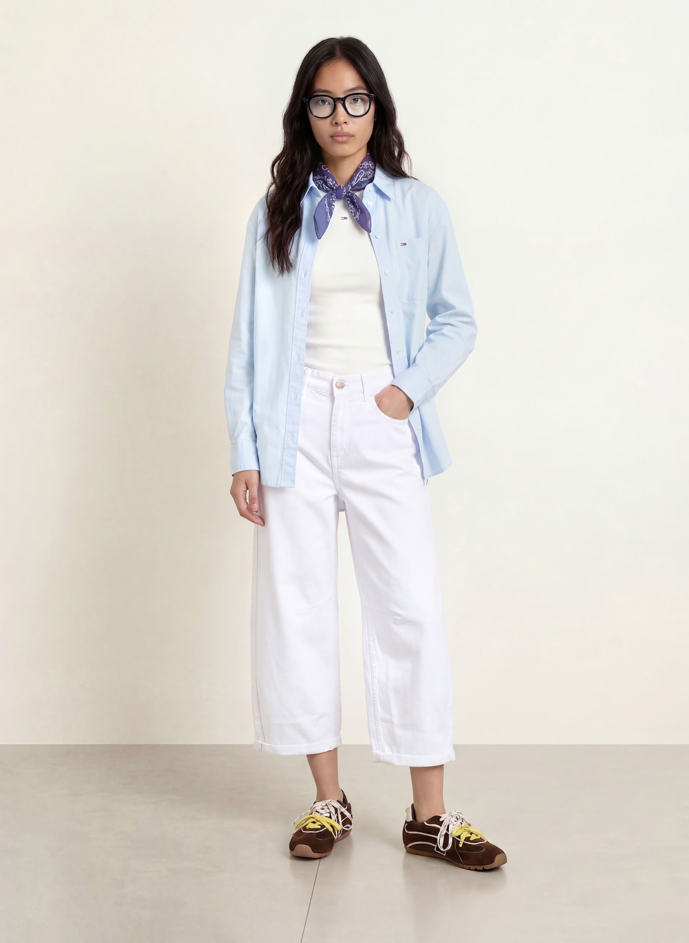 TOMMY JEANS Overhemdblouse: LICHTBLAUW