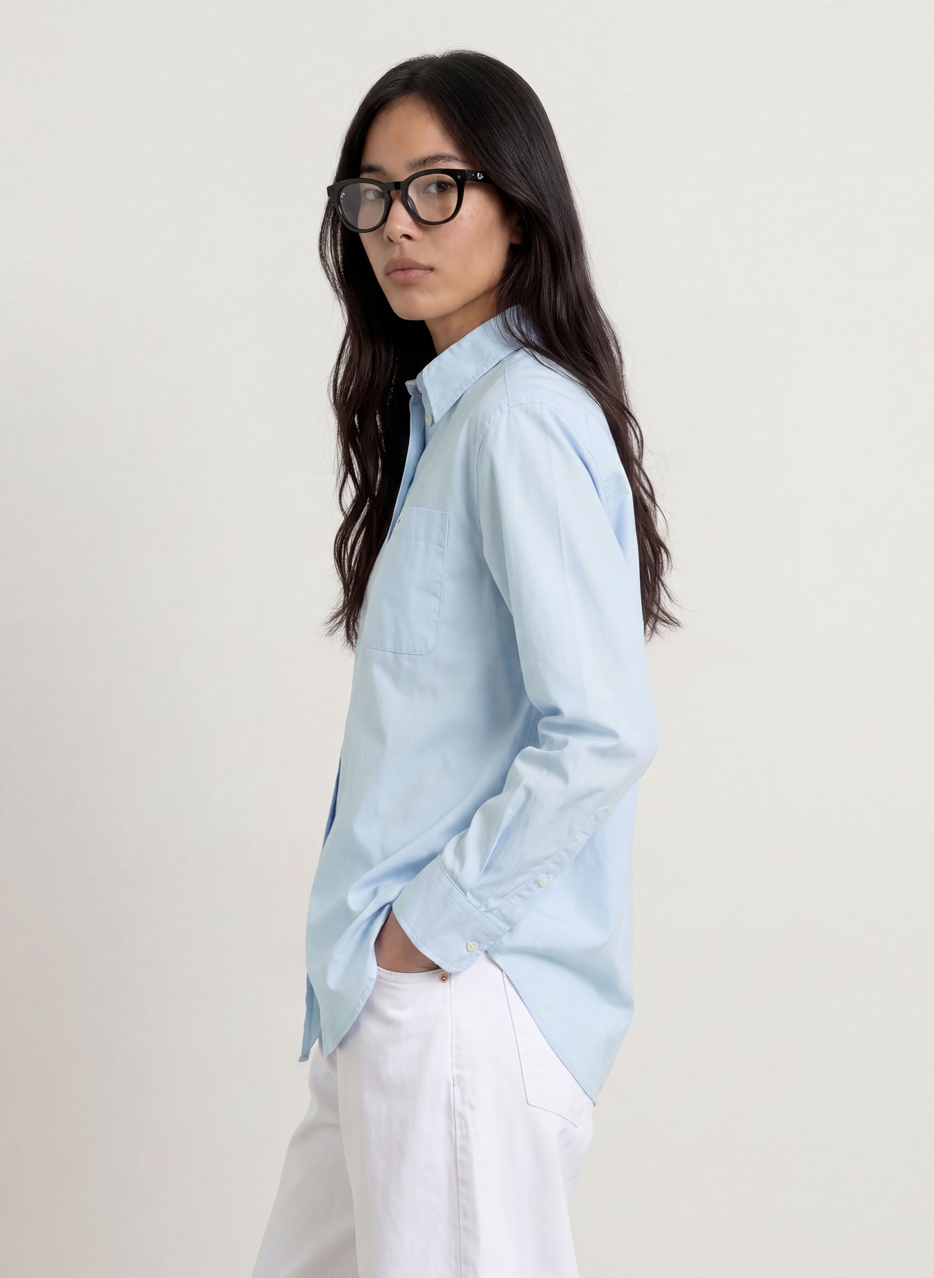 TOMMY JEANS Overhemdblouse: LICHTBLAUW