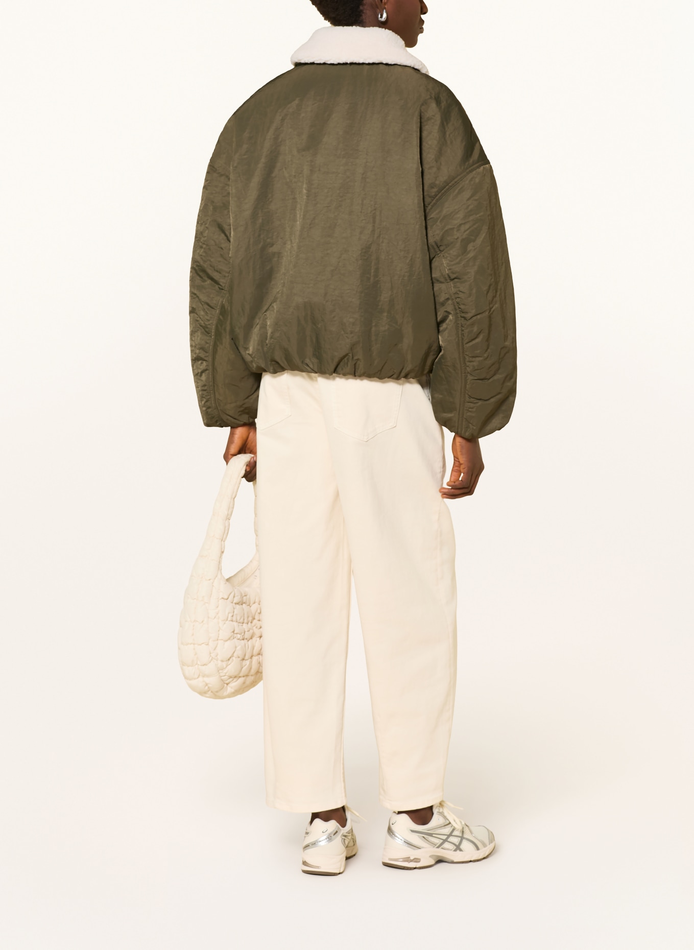 TOMMY JEANS Blouson met afneembare Kraag: GROEN / CRÈME