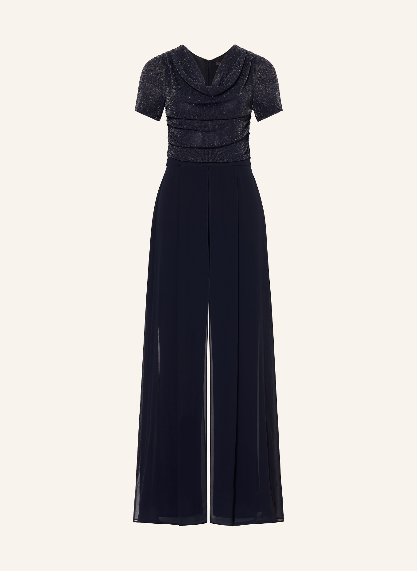 Vera Mont Jumpsuit im Materialmix mit Glitzegarn: DUNKELBLAU