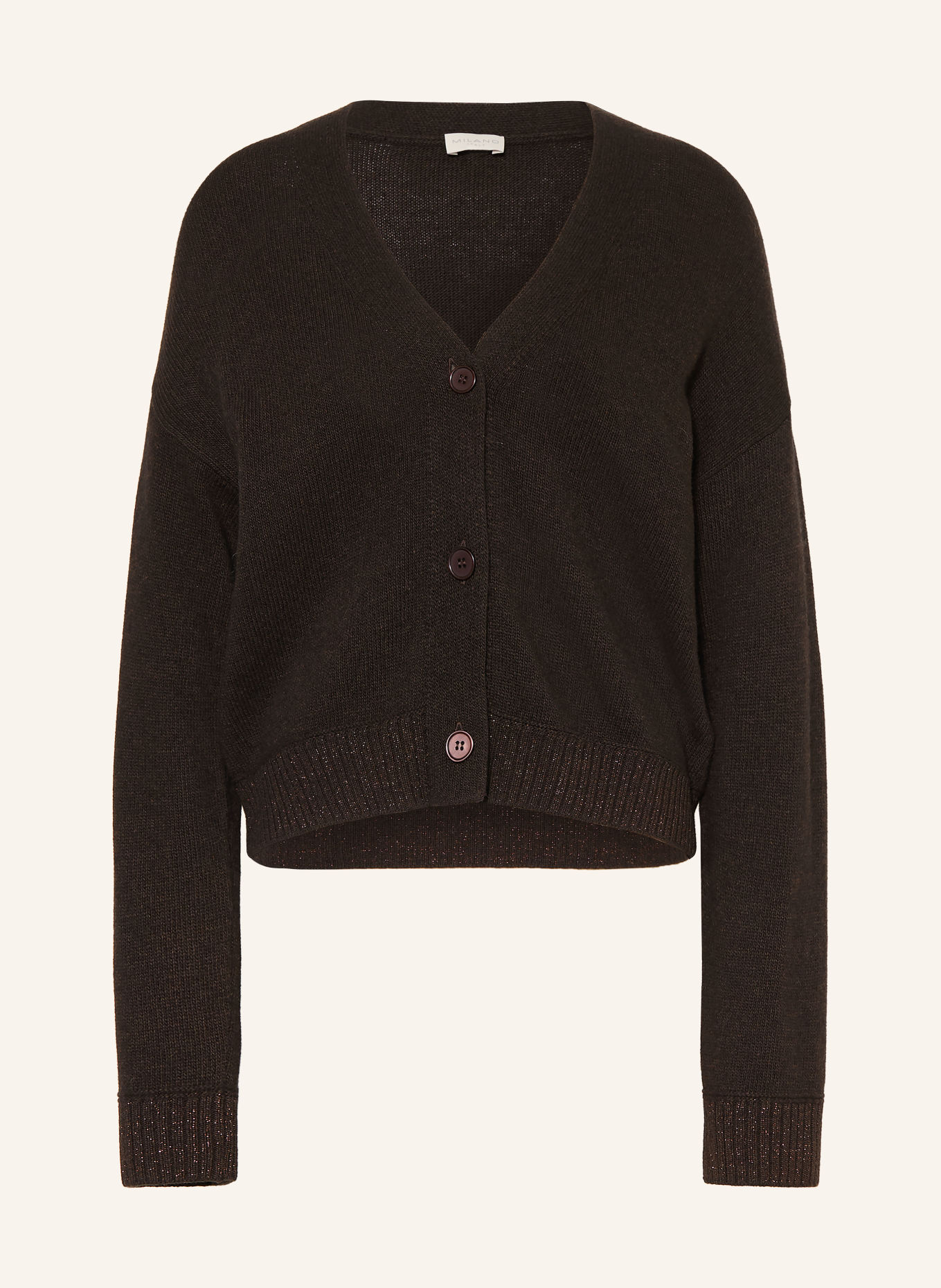 MILANO ITALY Strickjacke mit Glitzergarn: DUNKELBRAUN