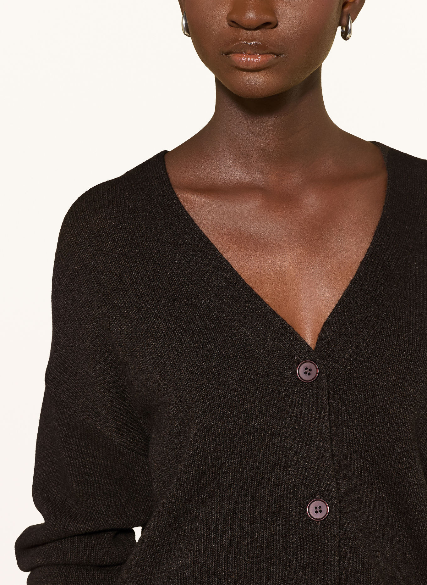 MILANO ITALY Strickjacke mit Glitzergarn: DUNKELBRAUN