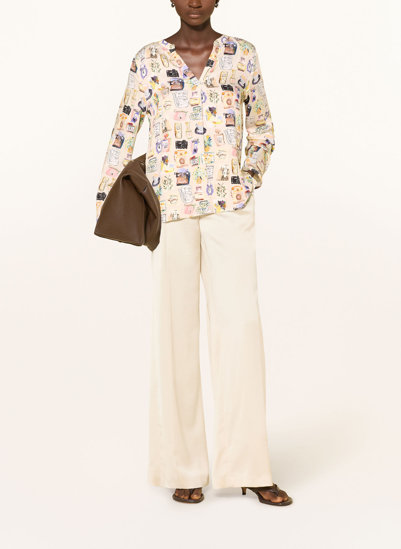 MILANO ITALY Bluse-T-shirt: LYSEBRUN / ROSA / LYSERØD