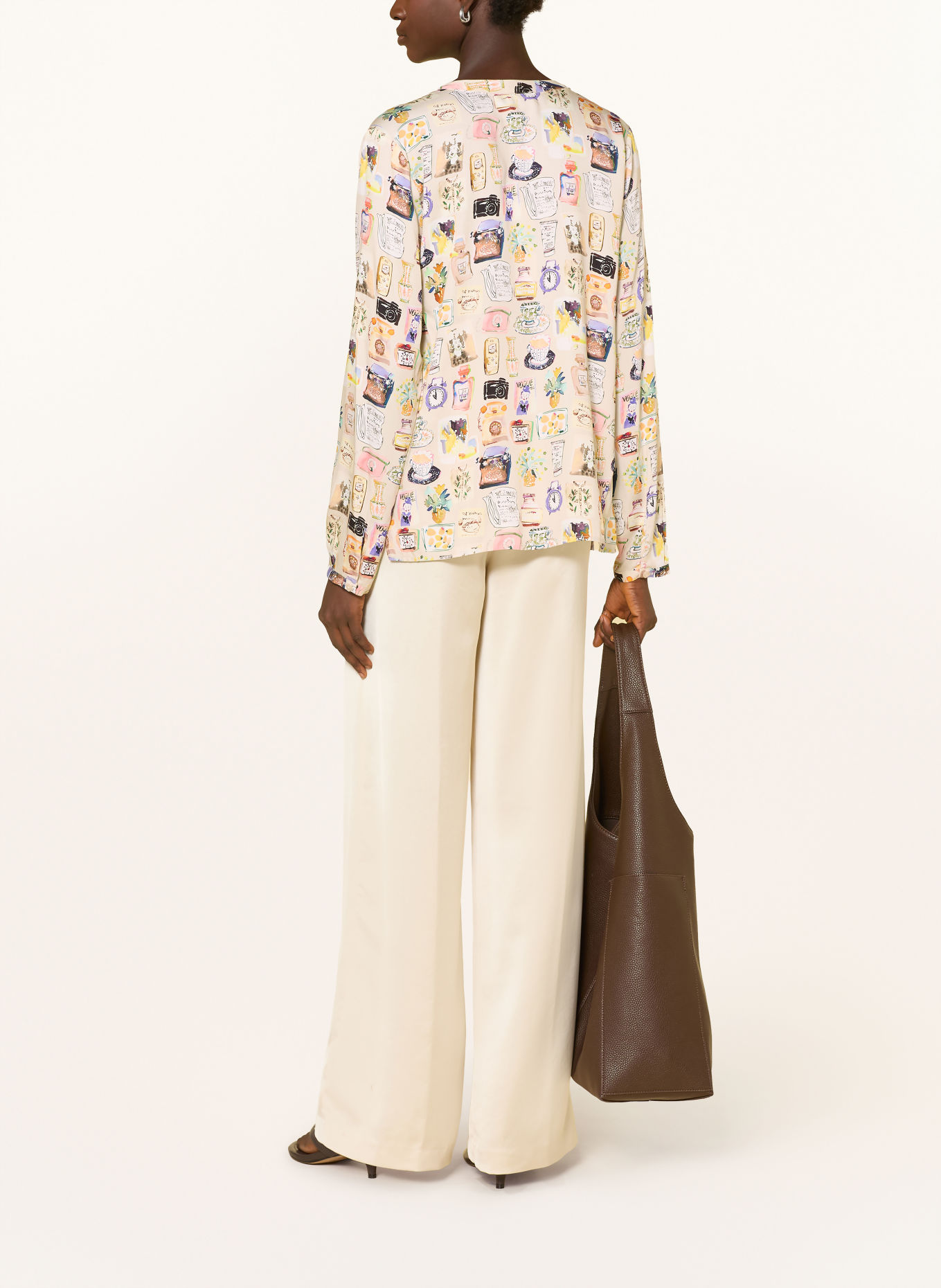 MILANO ITALY Bluse-T-shirt: LYSEBRUN / ROSA / LYSERØD