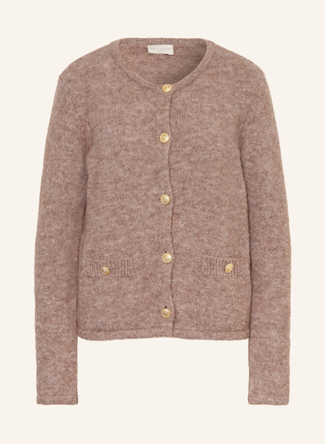 MILANO ITALY Strikjakke med alpaka: BEIGE