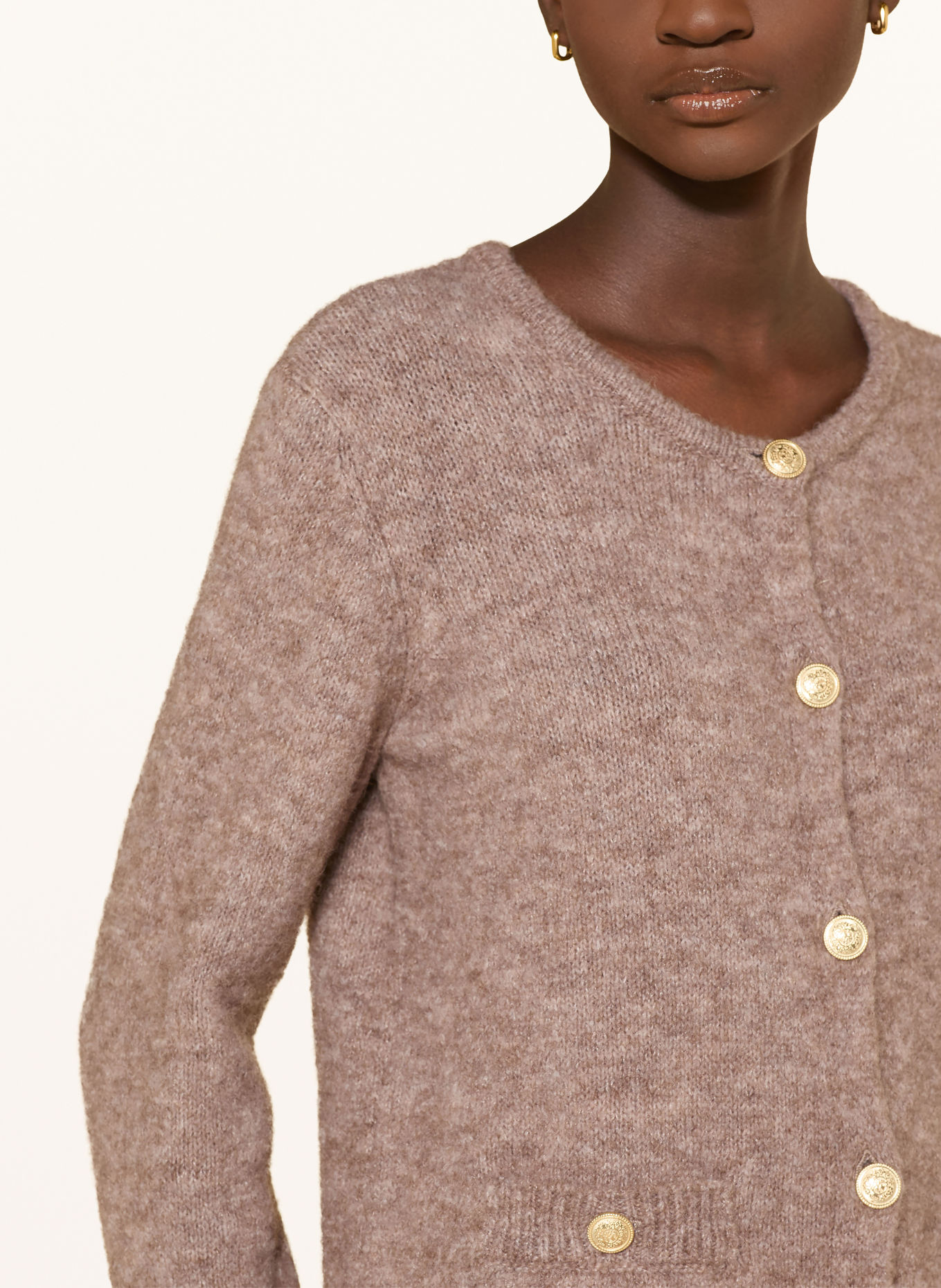MILANO ITALY Strikjakke med alpaka: BEIGE