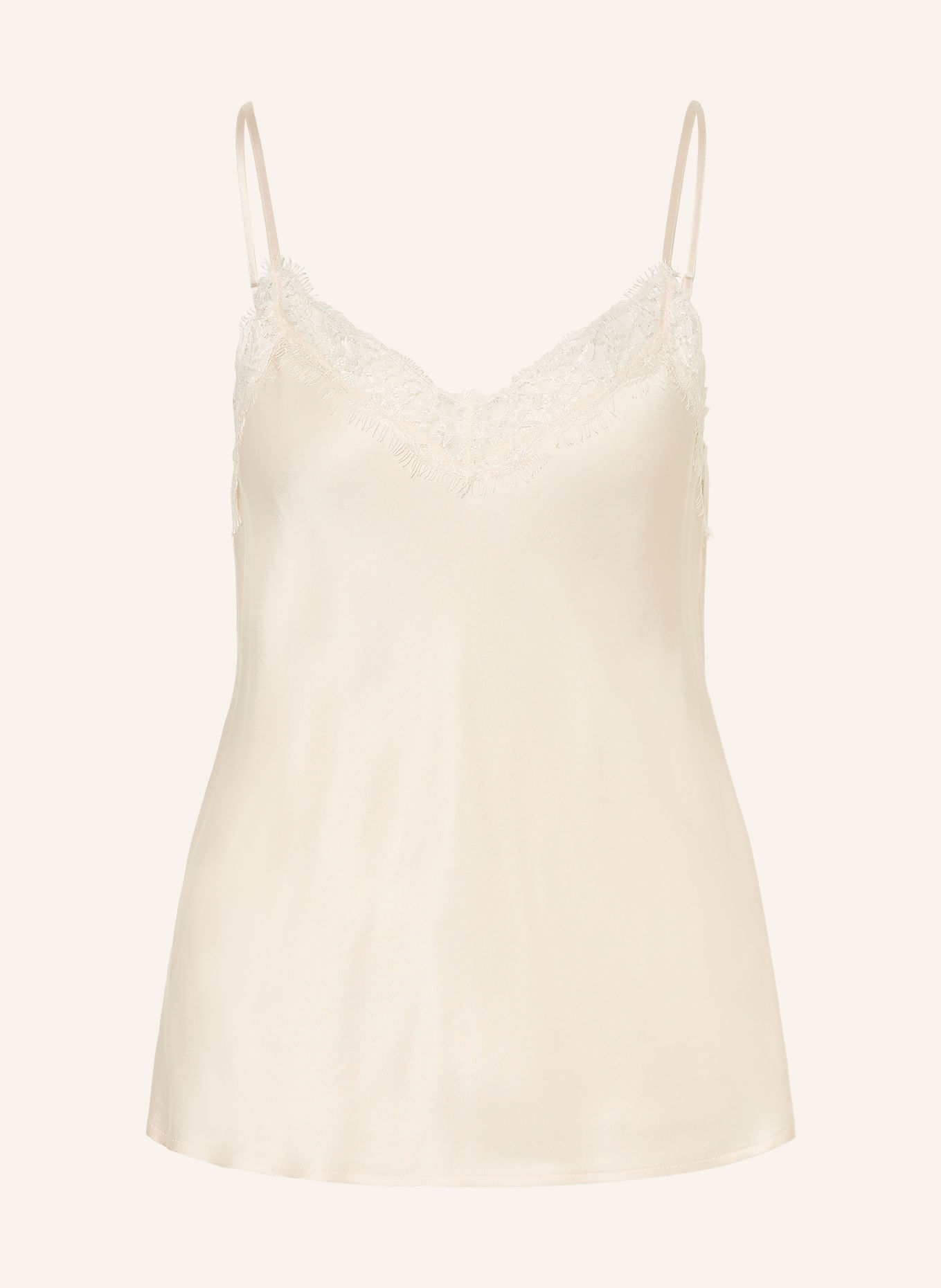 MILANO ITALY Satin top with lace: ECRU